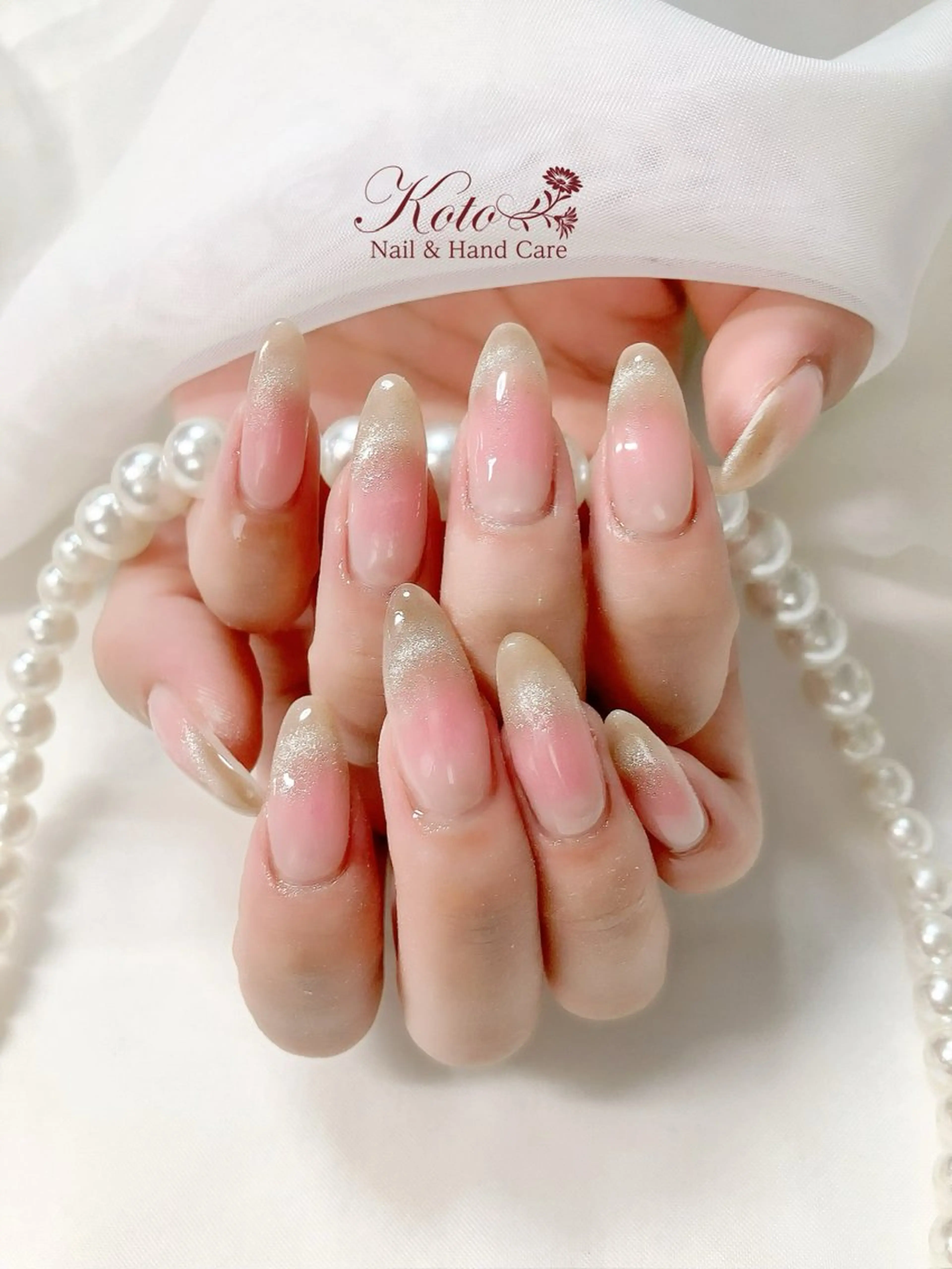 ネイル チークネイル 長さ出し ジェルネイル 持ち込み ニュアンスネイル ハンドネイル Nail Salon KOTOのネイルデザイン
