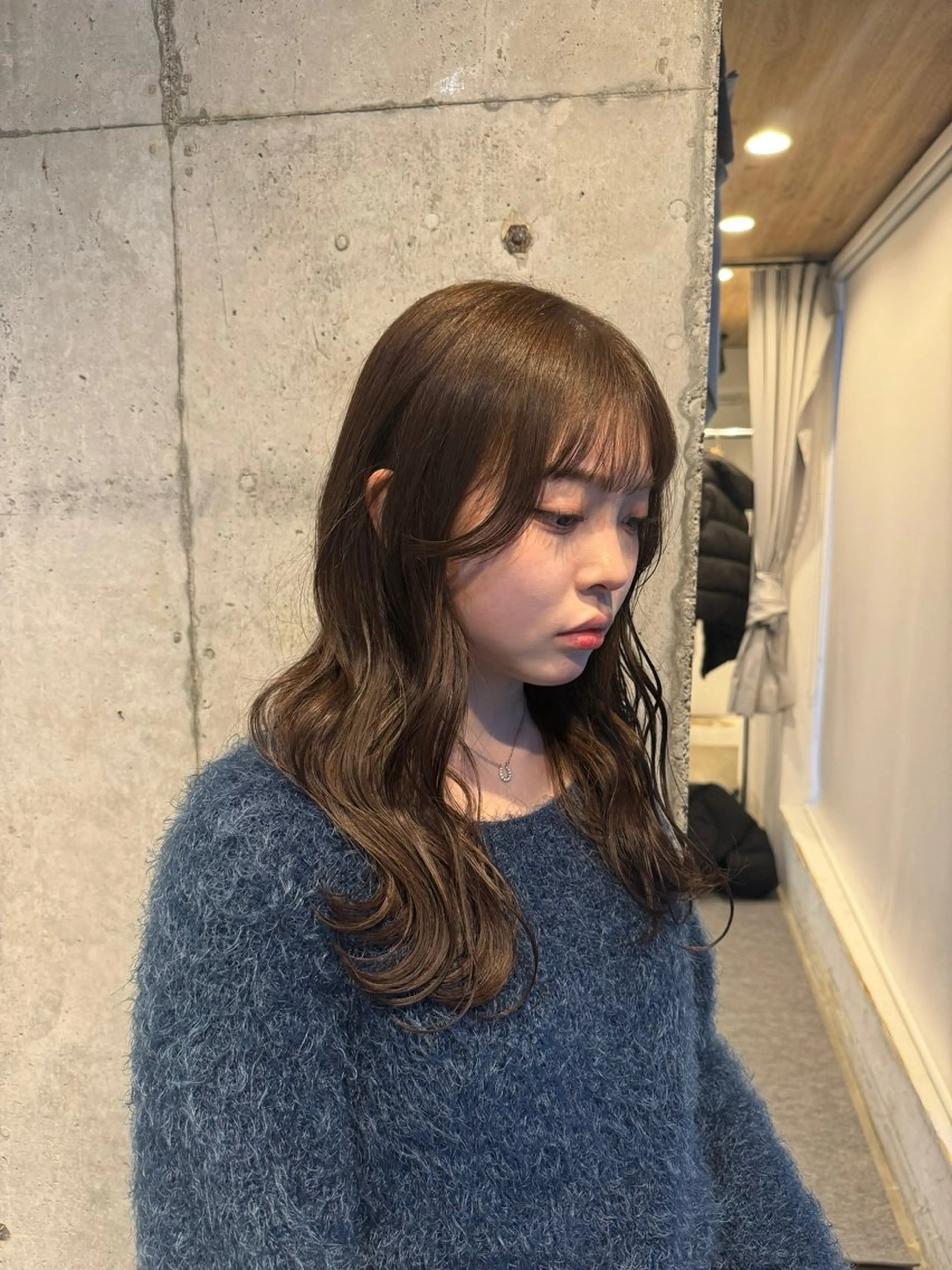セミロング カット ヘアカラー トリートメント ベージュカラー/新潟 オリーブ/落合優吾のヘアスタイル