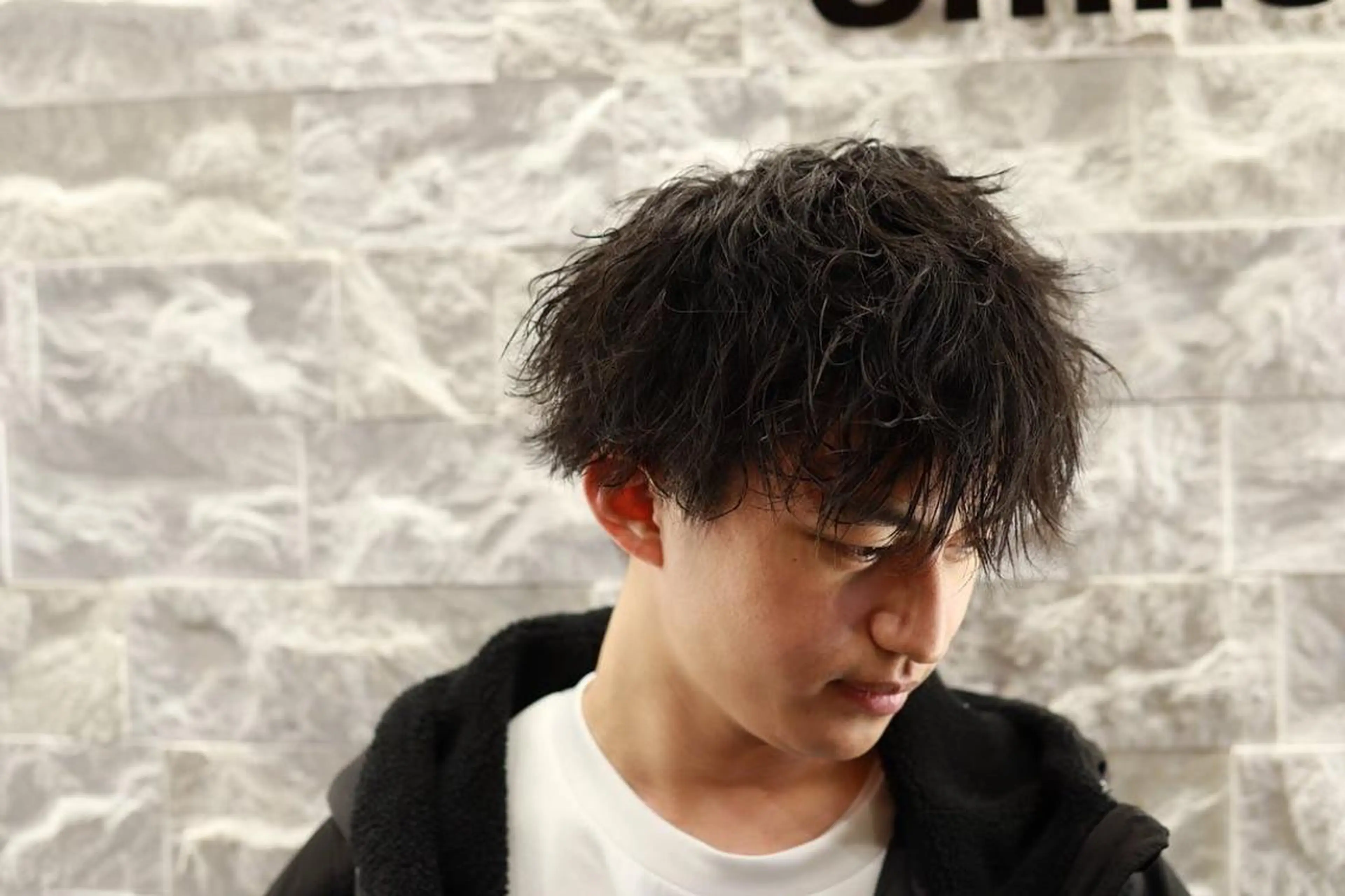 ショート パーマ メンズ パーマ 福留 叶太のヘアスタイル