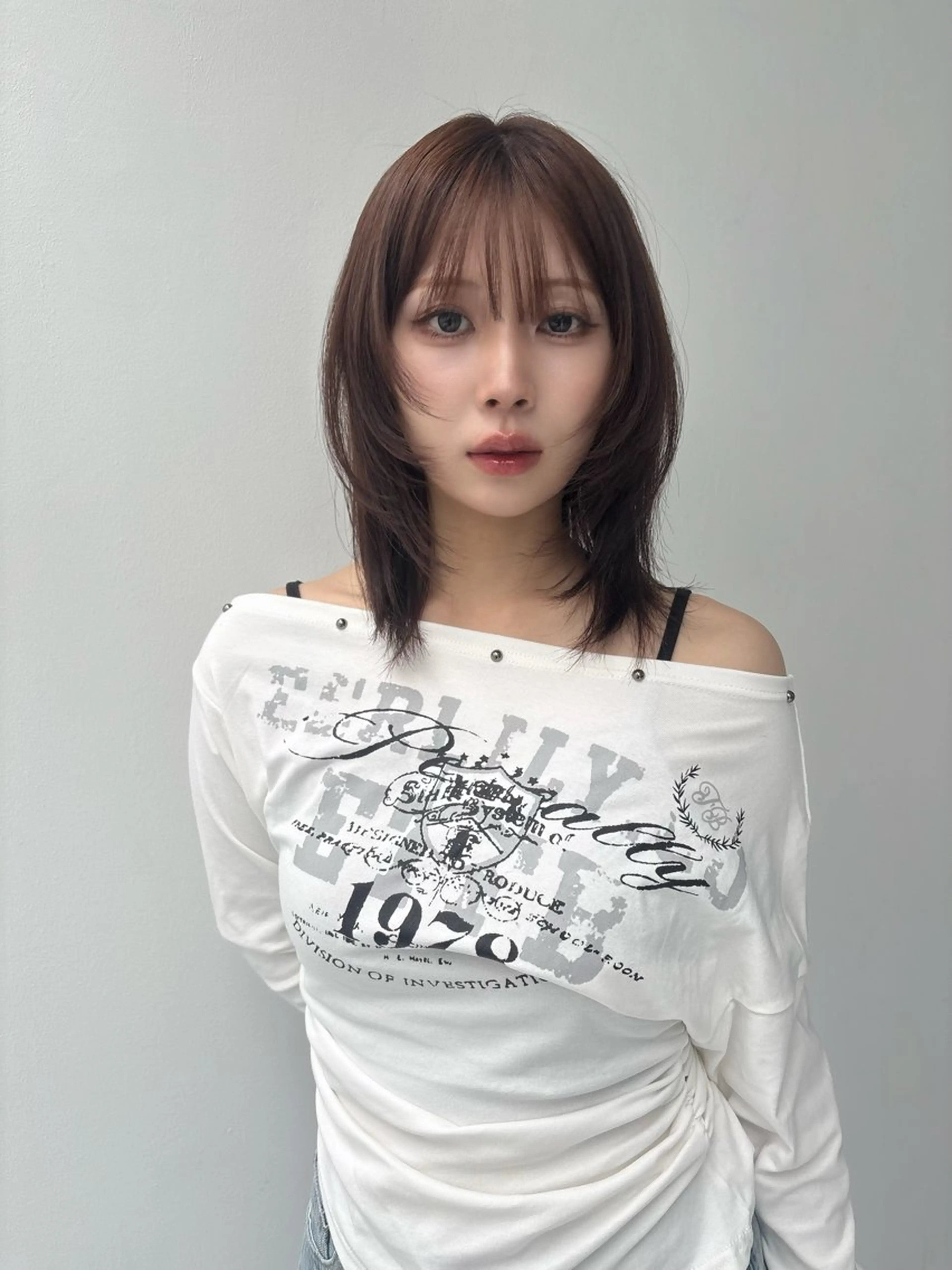 ミディアム カラー カット ヘアカラー トリートメント 🎀優姫 🎀  韓国レイヤーのヘアスタイル