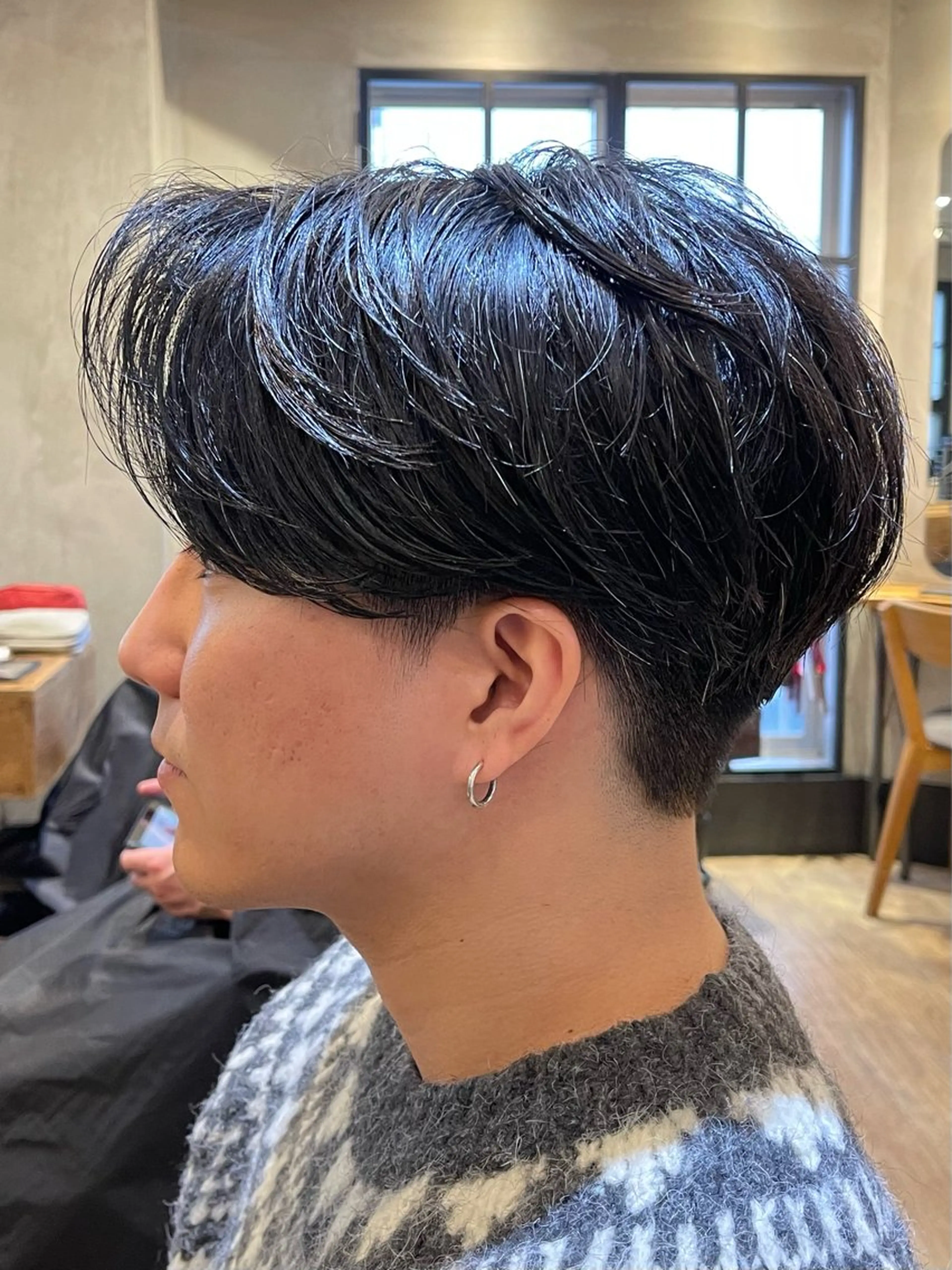 ショート パーマ メンズ ビジネス フェードカット メンズ韓国風 マッシュ メンズパーマ カット パーマ トリートメント ヘアセット amie高崎所属・高崎メンズパーマ 髪質改善TAKEのヘアスタイル