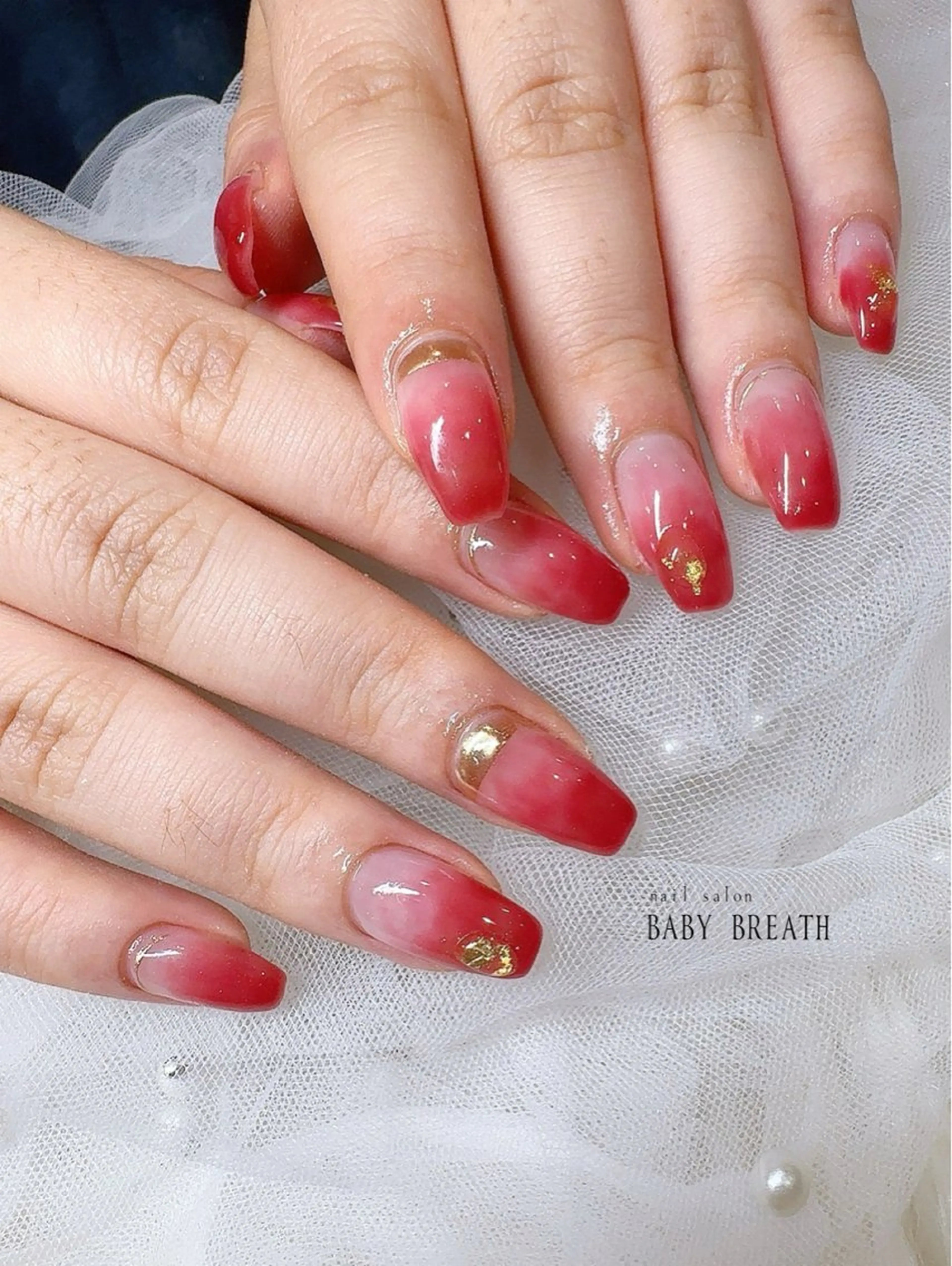 ネイル アートネイル フラッシュネイル フットネイル グラデーション ラメ(グリッター) ハンドネイル BABY  BREATH所属・y natsumiのネイルデザイン
