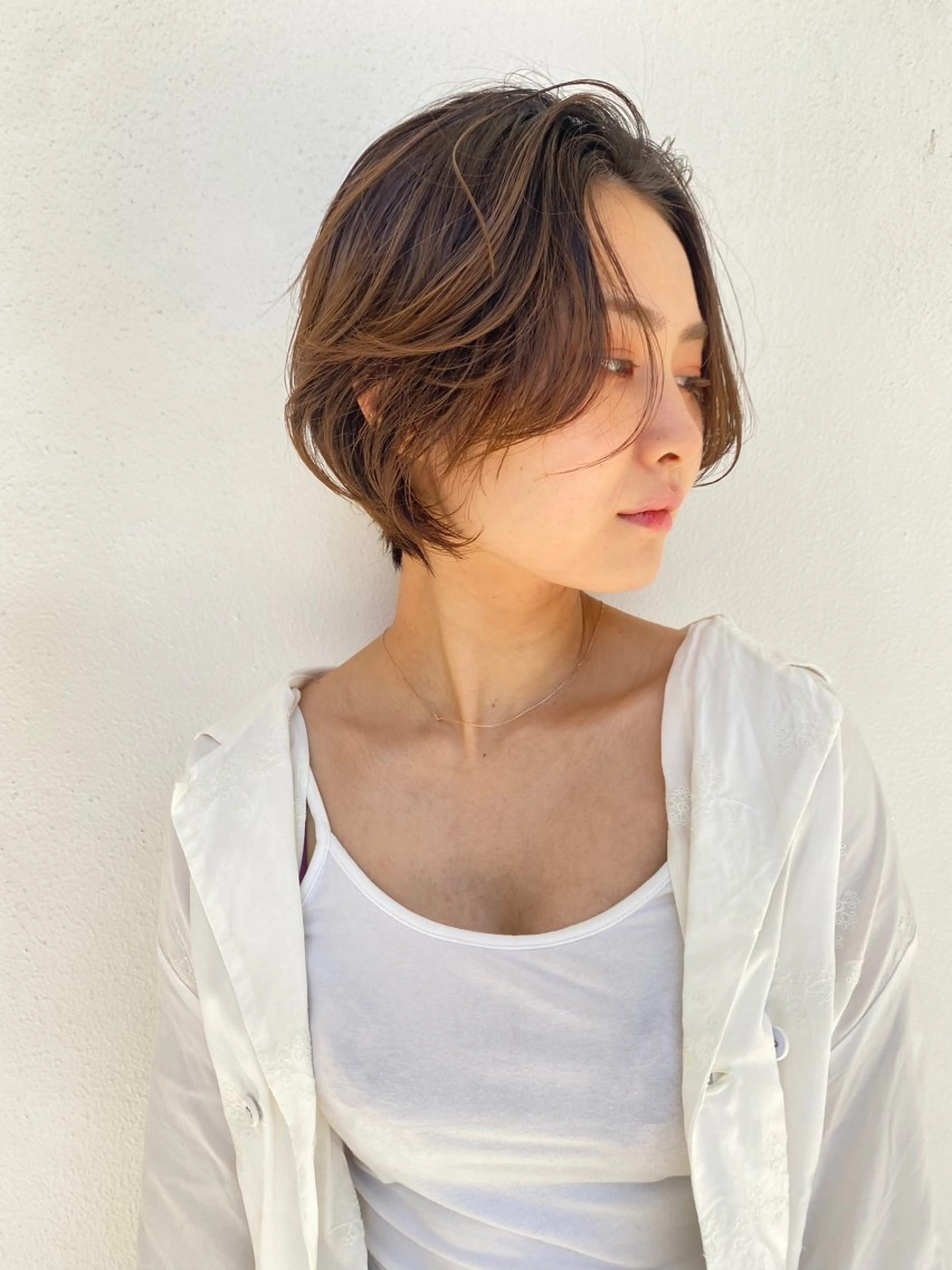 ショート カラー パーマ ヘアアレンジ レイヤー/ 透明感カラー/マドカのヘアスタイル