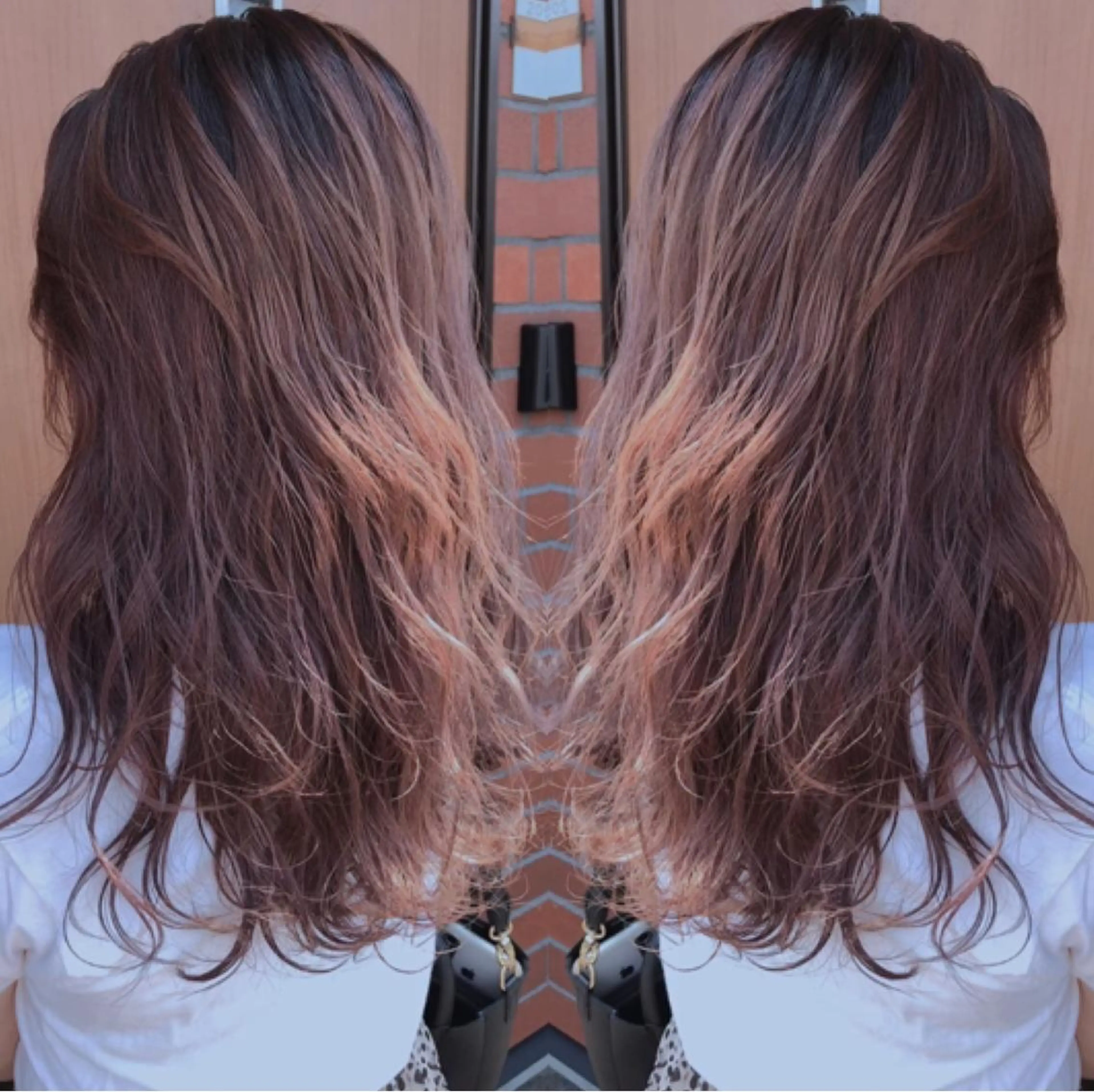 ロング カラー バレイヤージュ レイヤーカット カット ヘアカラー トリートメント 阪本祥樹/ハイライト /バレイヤージュのヘアスタイル