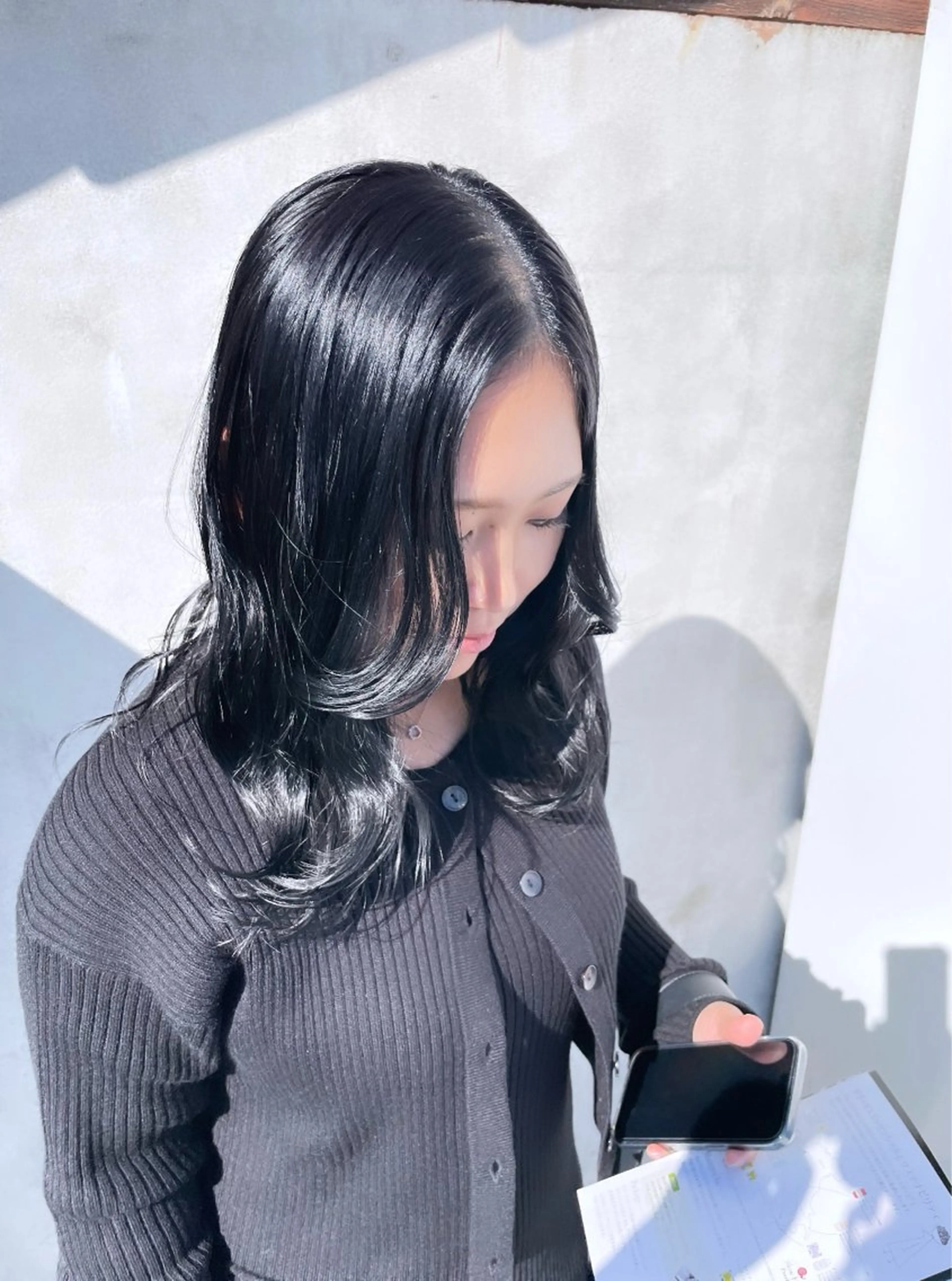 セミロング カラー ブルーカラー ayaka |トレンドヘアのヘアスタイル