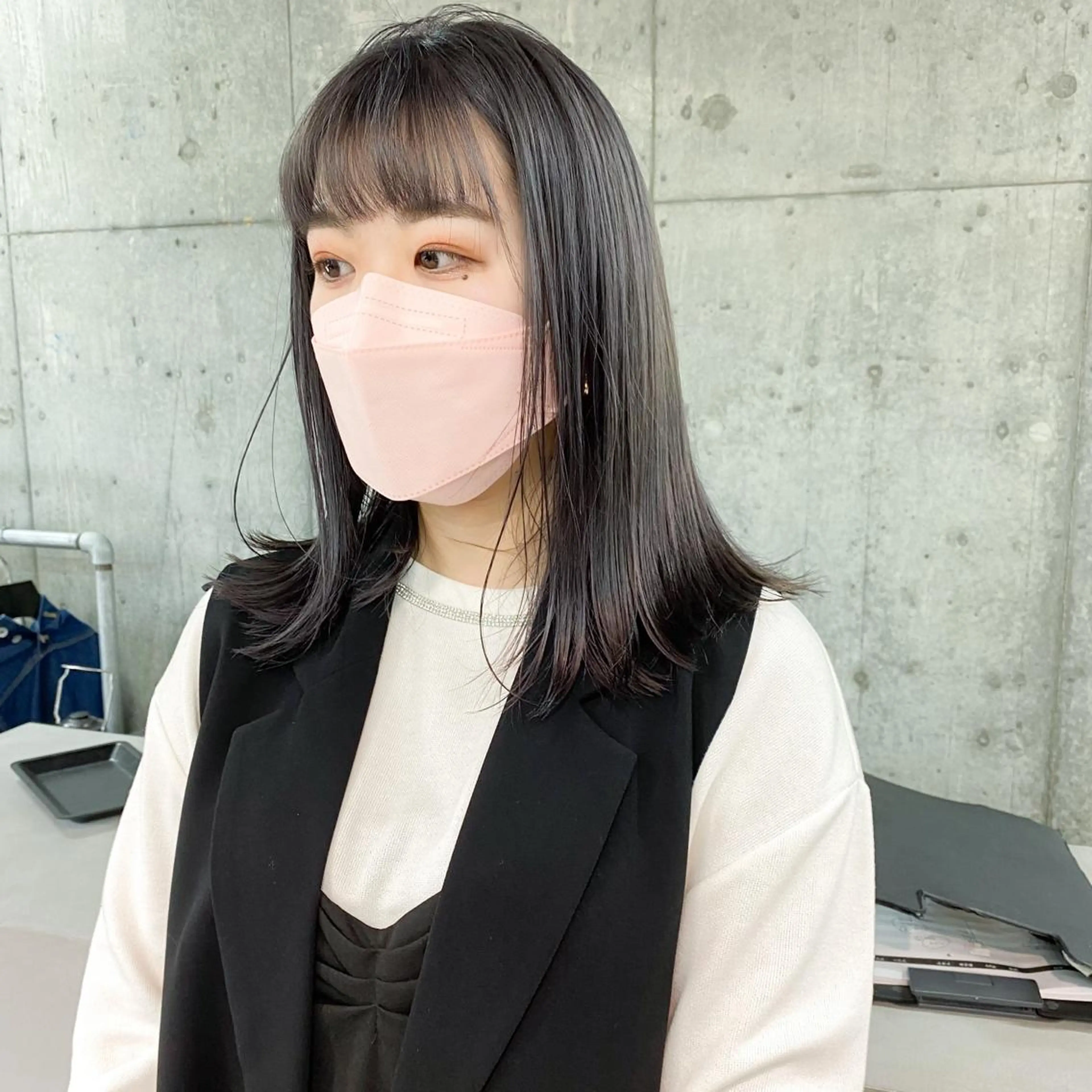 ミディアム カラー カット ヘアカラー トリートメント 艶髪ブリーチ 永井竜也のヘアスタイル