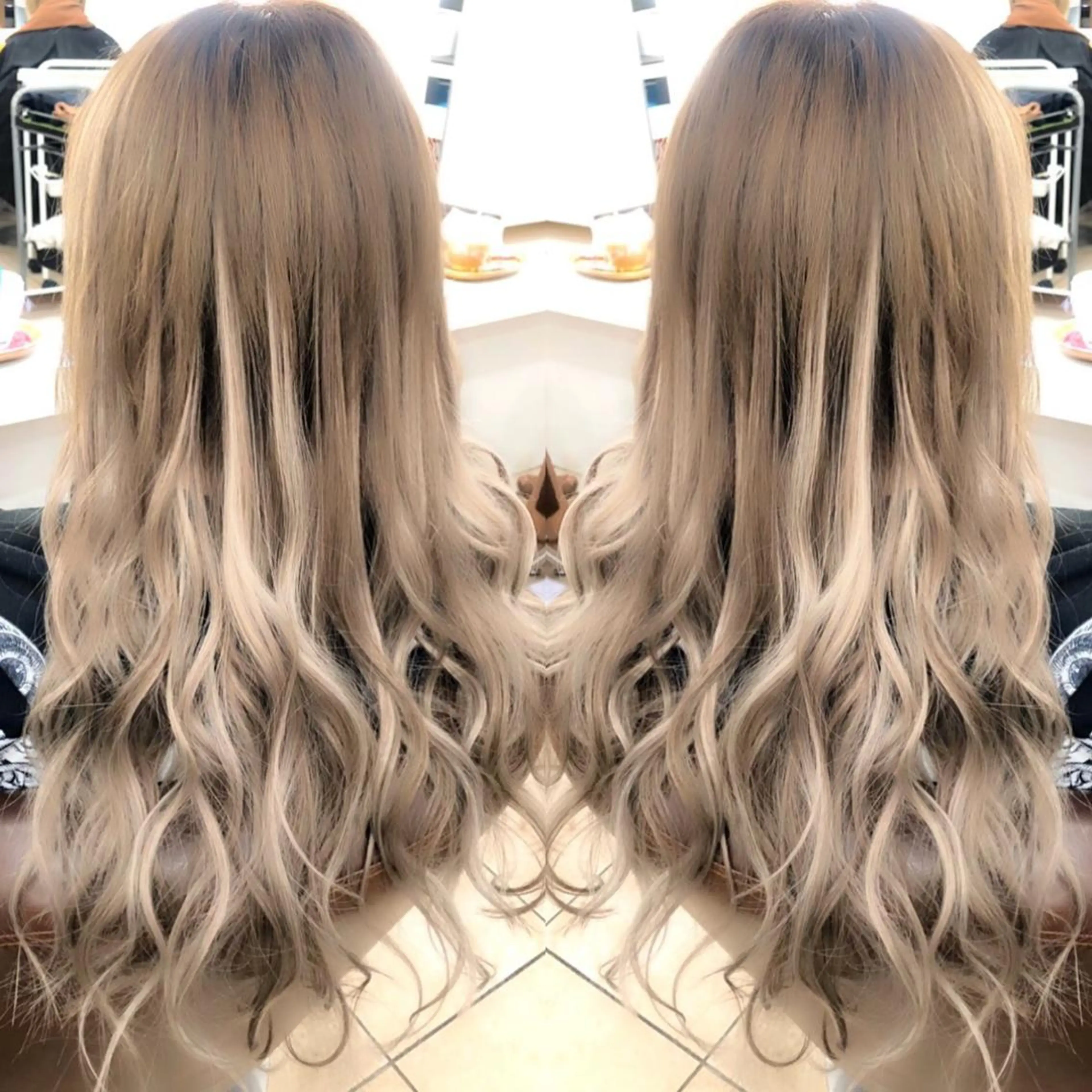 ロング カラー カット ヘアカラー トリートメント エクステ れん/ハイトーン /エクステ/韓国風のヘアスタイル