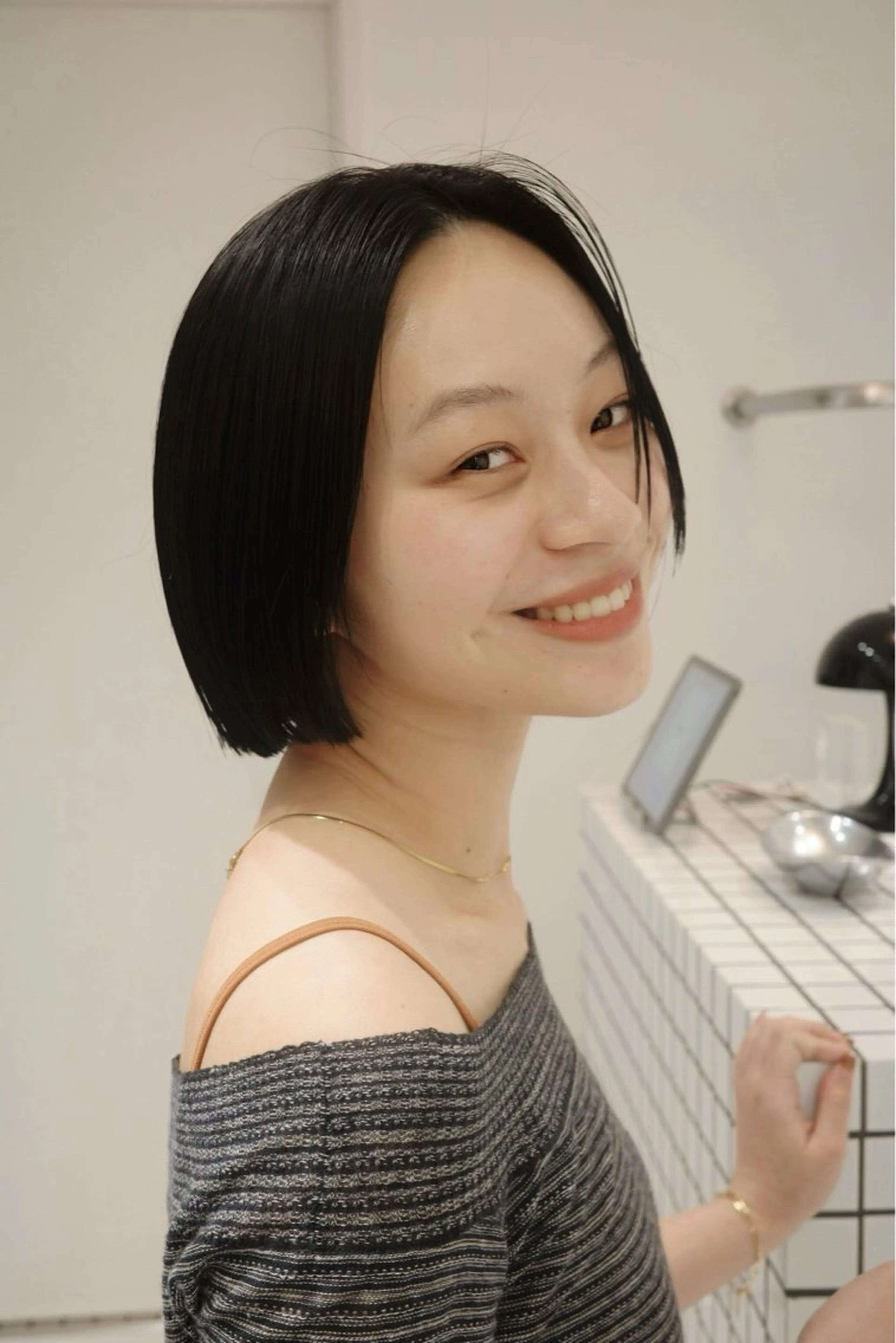 ショート カラー カット ヘアカラー 🌱ぱつっと/ボブ 🌱のヘアスタイル