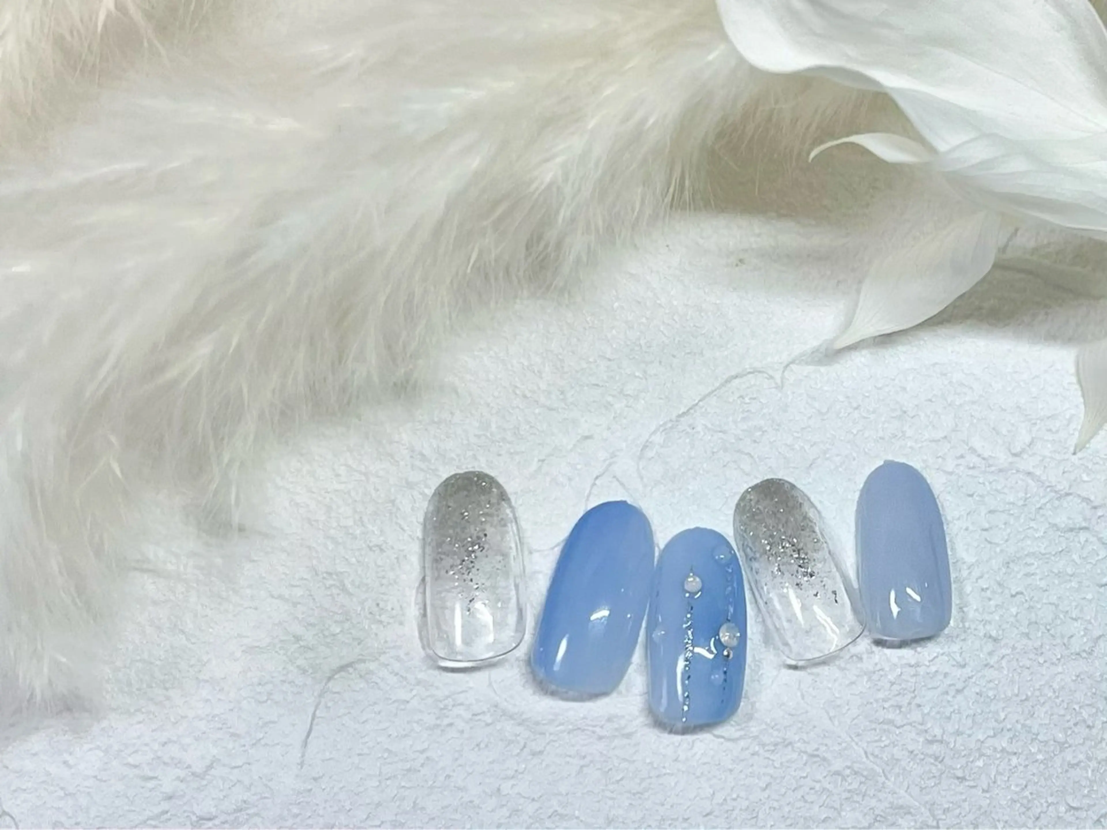 ネイル オーロラネイル フットネイル フレンチネイル ジェルネイル マグネットネイル kiki nail たまプラーザのネイルデザイン