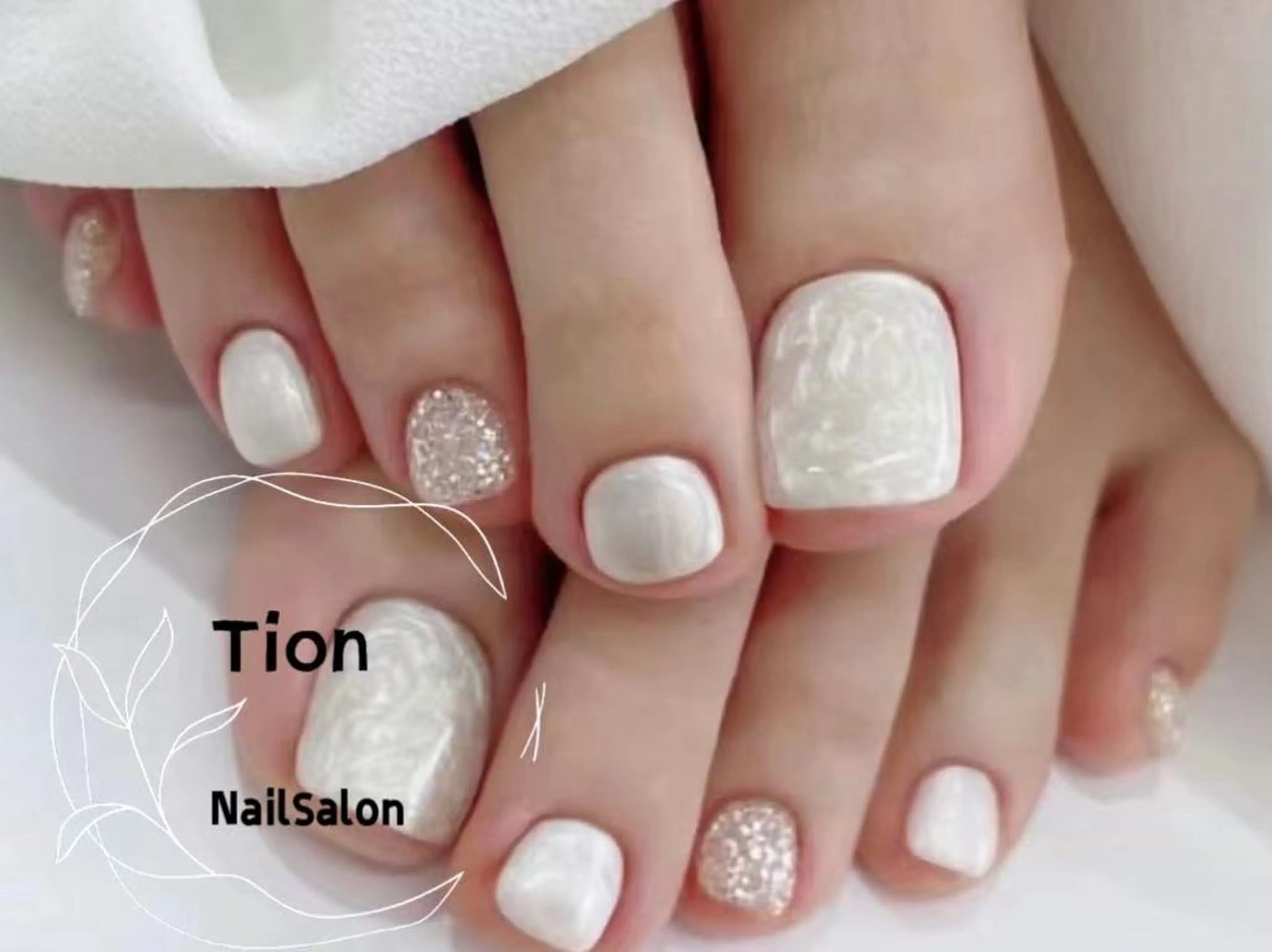 ネイル チークネイル 長さ出し フットネイル フレンチネイル ジェルネイル Nailsalon Tion武蔵小杉店のネイルデザイン
