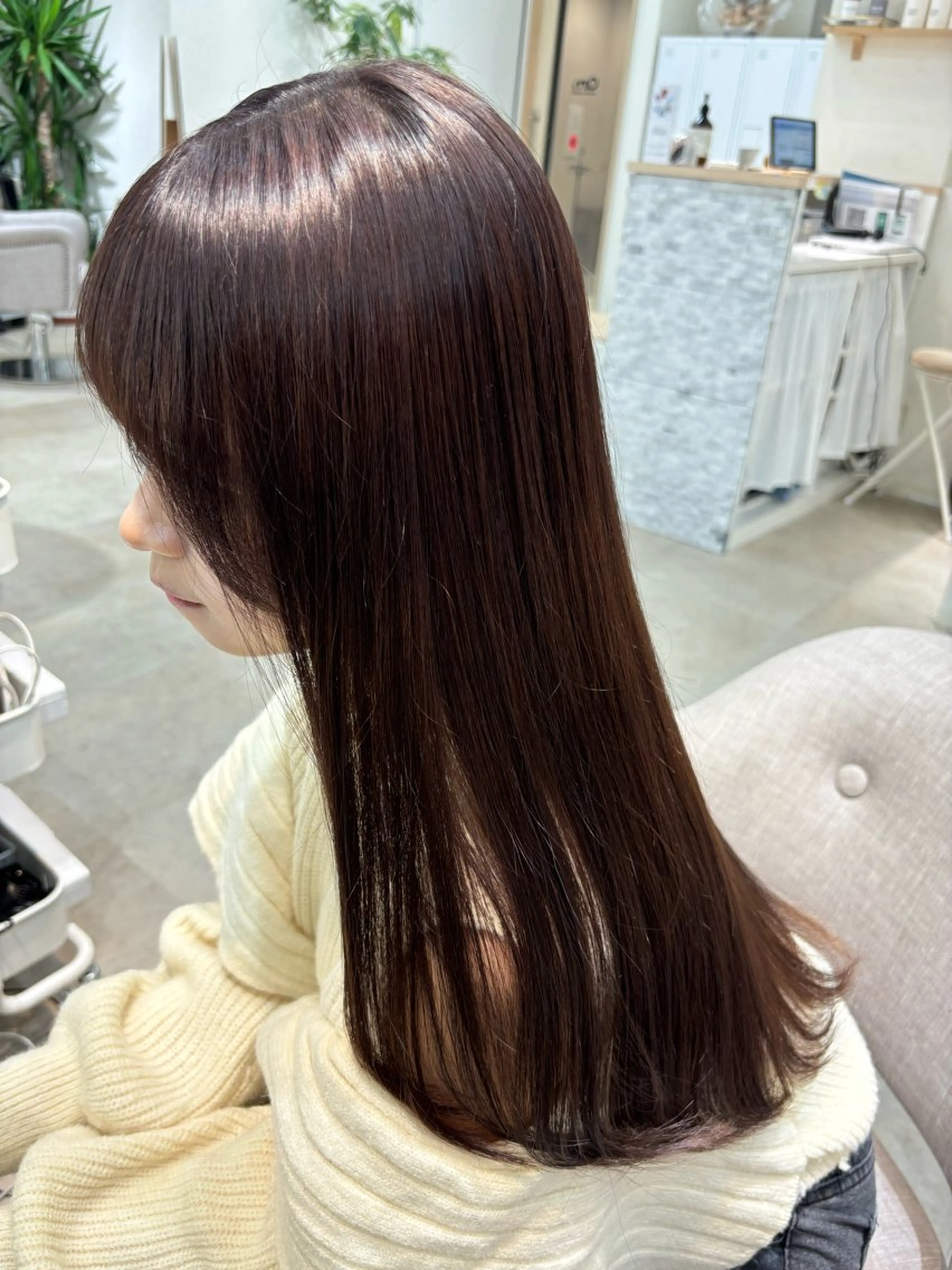 ロング カラー 縮毛矯正 縮毛矯正 森山 真衣香のヘアスタイル
