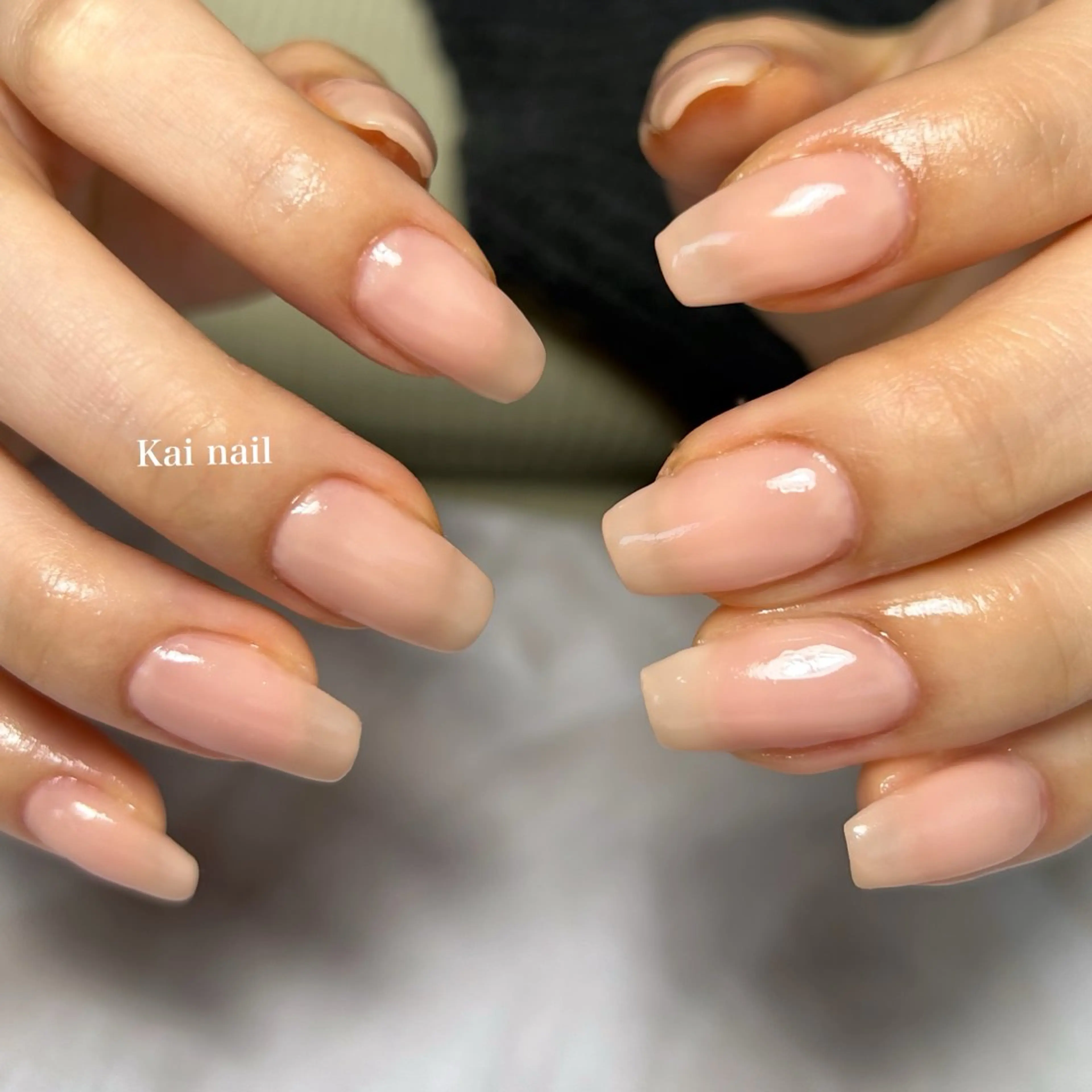 ネイル フレンチネイル 韓国ネイル ピンク ピンクベージュ シンプルネイル ハンドネイル Kai  nail Mayukoのネイルデザイン