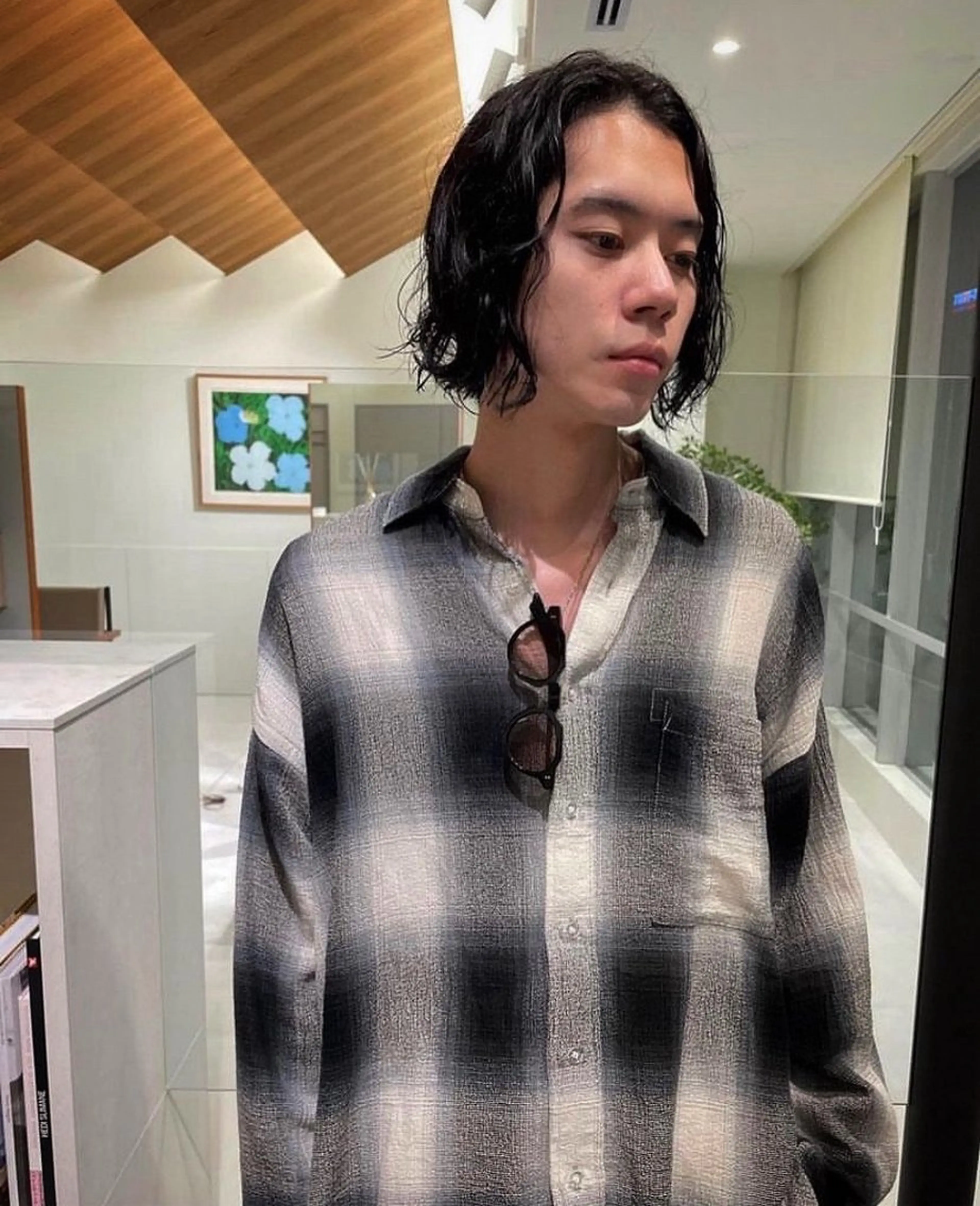 メンズ センターパート 田形清流のヘアスタイル