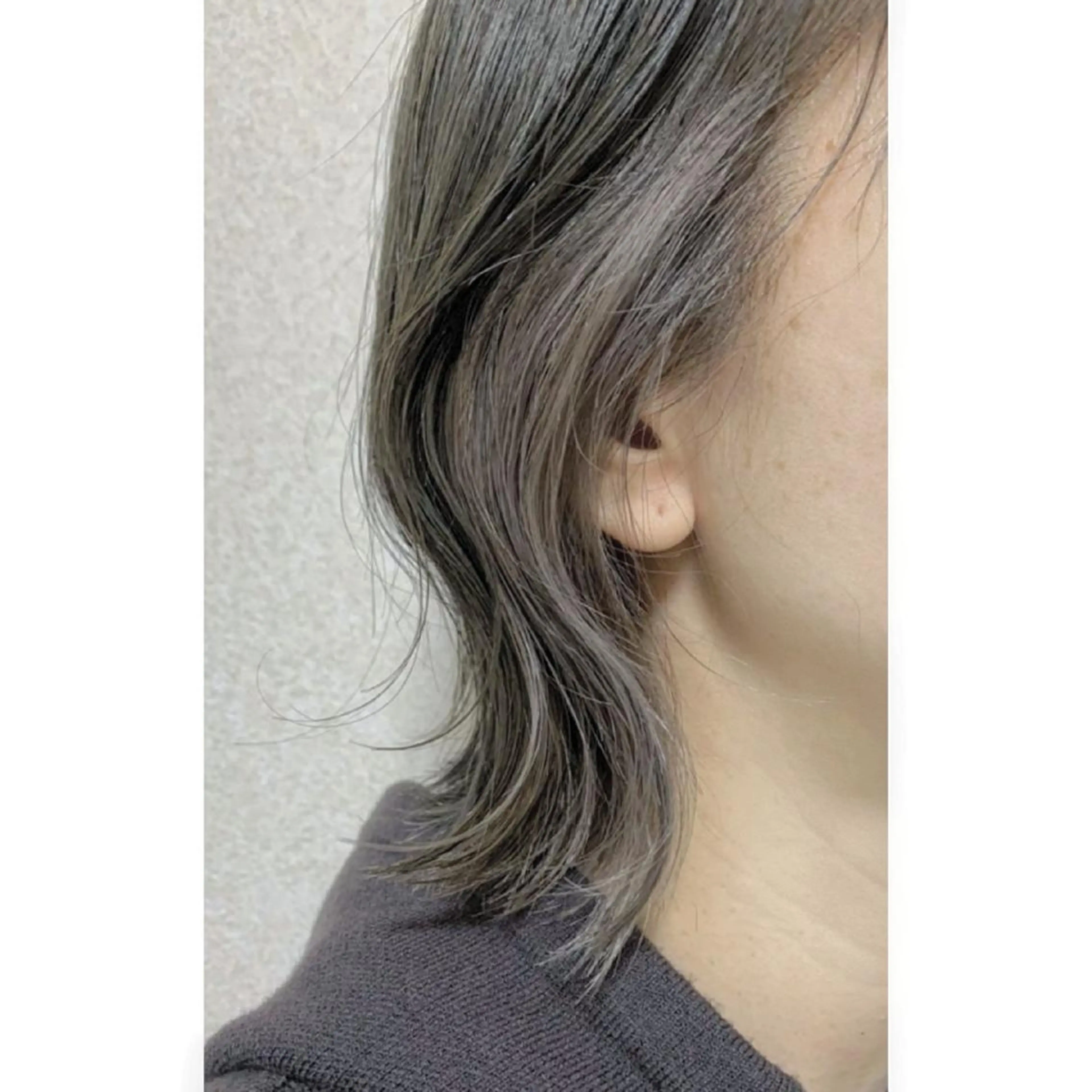 ショート カラー ヘアアレンジ イヤリングカラー オリーブグレー シルバー 髪質改善 髪質改善サロン🍃 AIRI のヘアスタイル