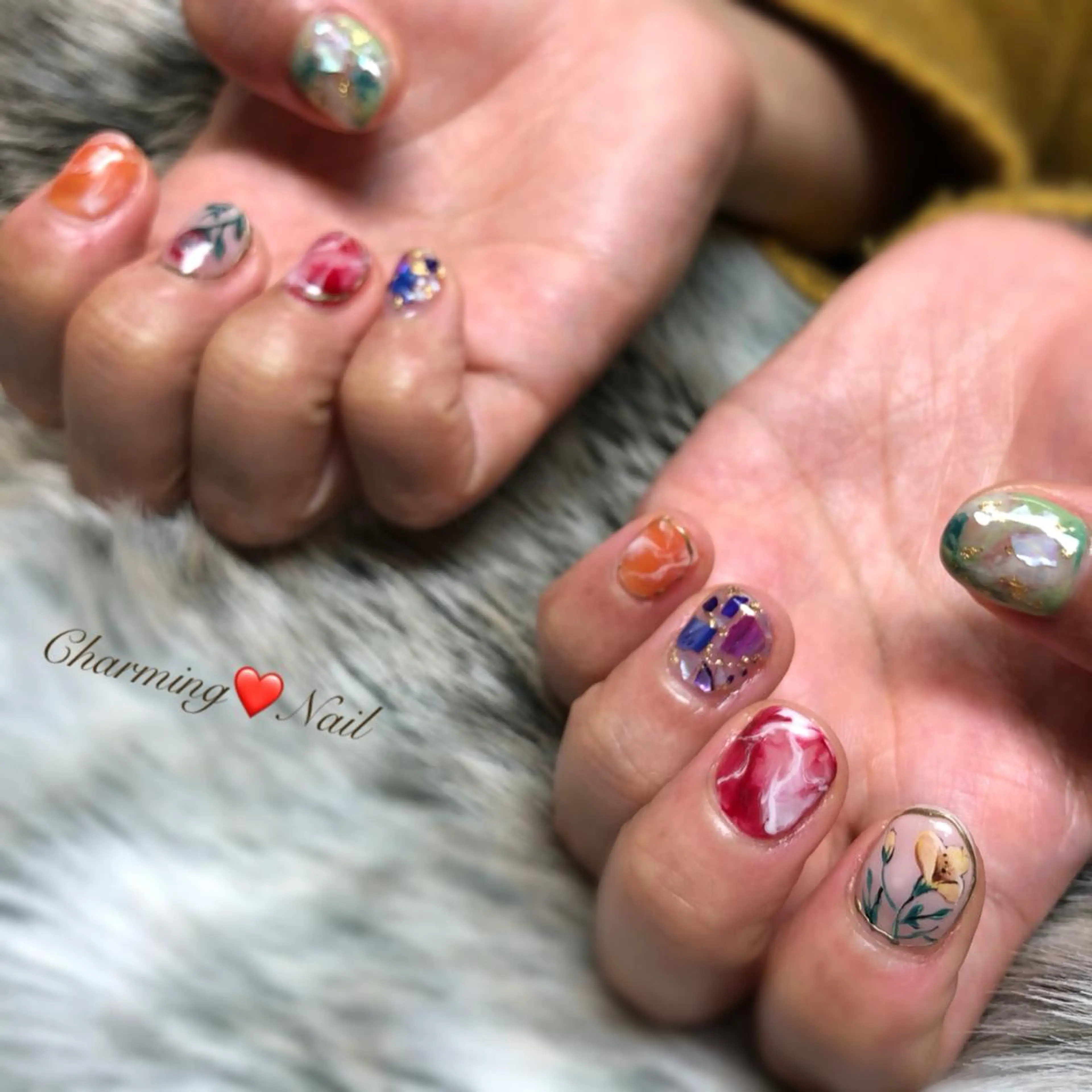 ネイル アートネイル フラワーネイル ジェルネイル 大理石ネイル(マーブル) ニュアンスネイル Charming❤️Nail所属・Nailist Amiのその他イメージ