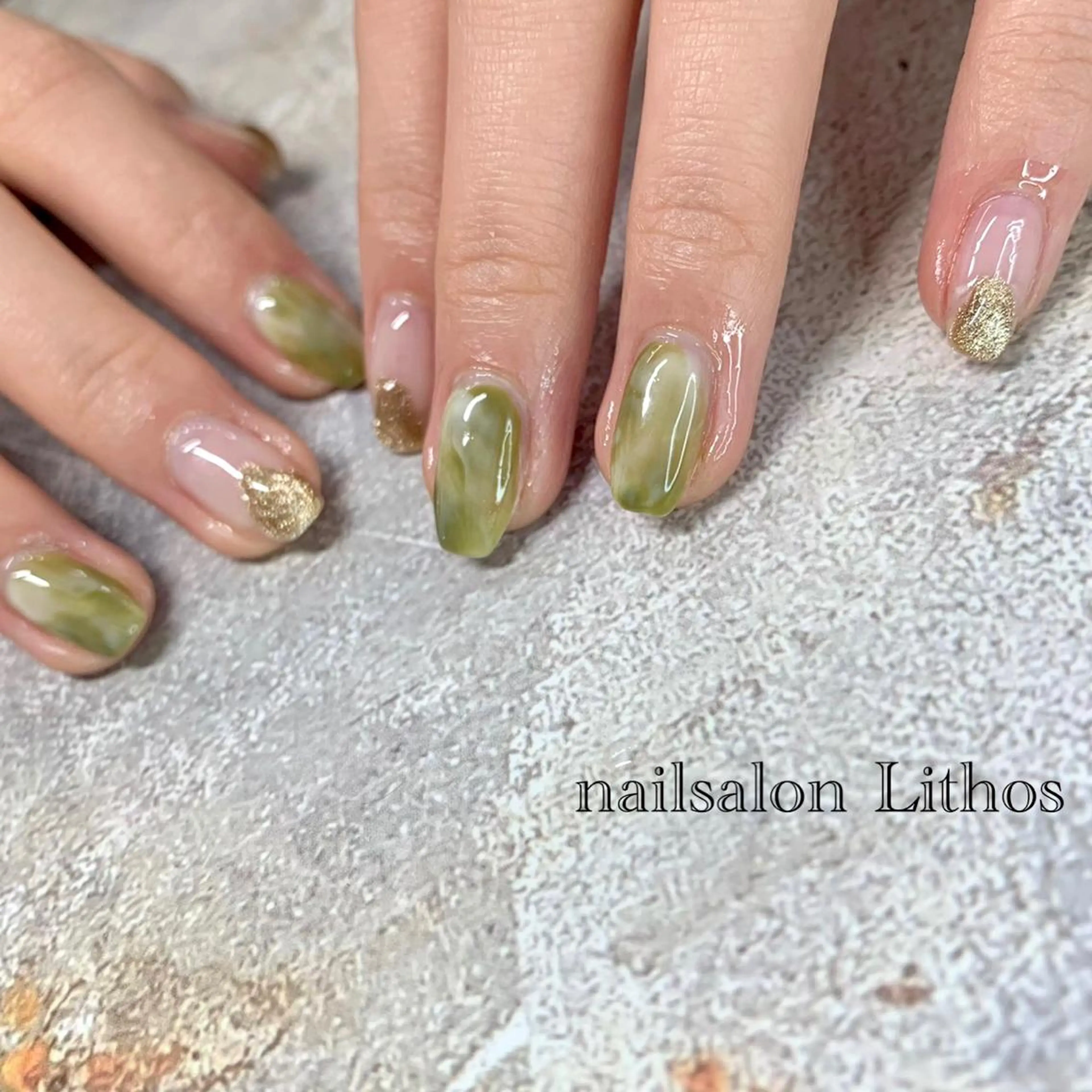 ネイル ピスタチオネイル ハンドネイル nailsalon Lithos所属・nailsalon Recontreのネイルデザイン