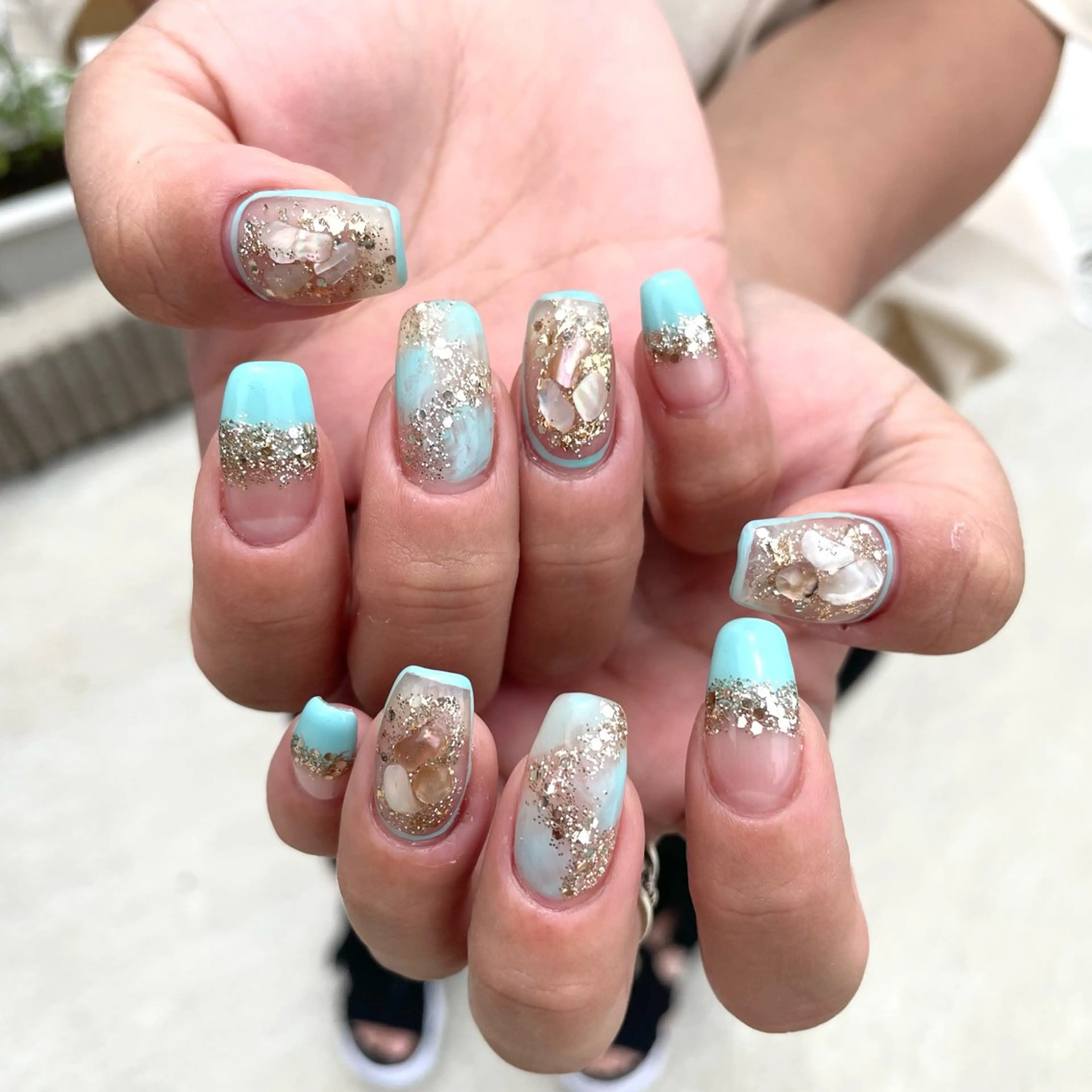 ネイル ハンドネイル Sea  nail by emaのネイルデザイン