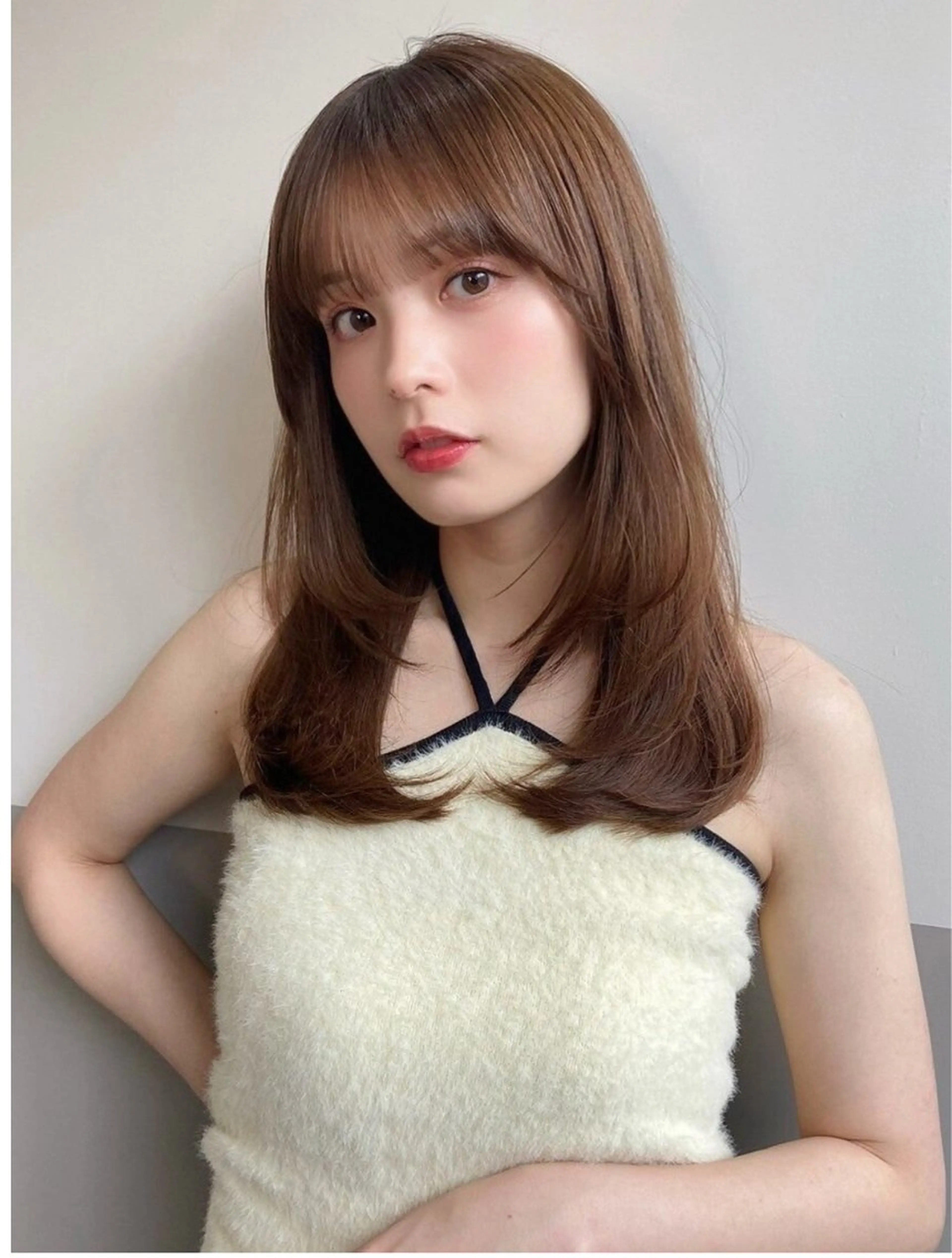 セミロング カラー くびれヘア 髪質改善 レイヤーカット 韓国風cut/ 縮毛矯正/田尻真吾のヘアスタイル