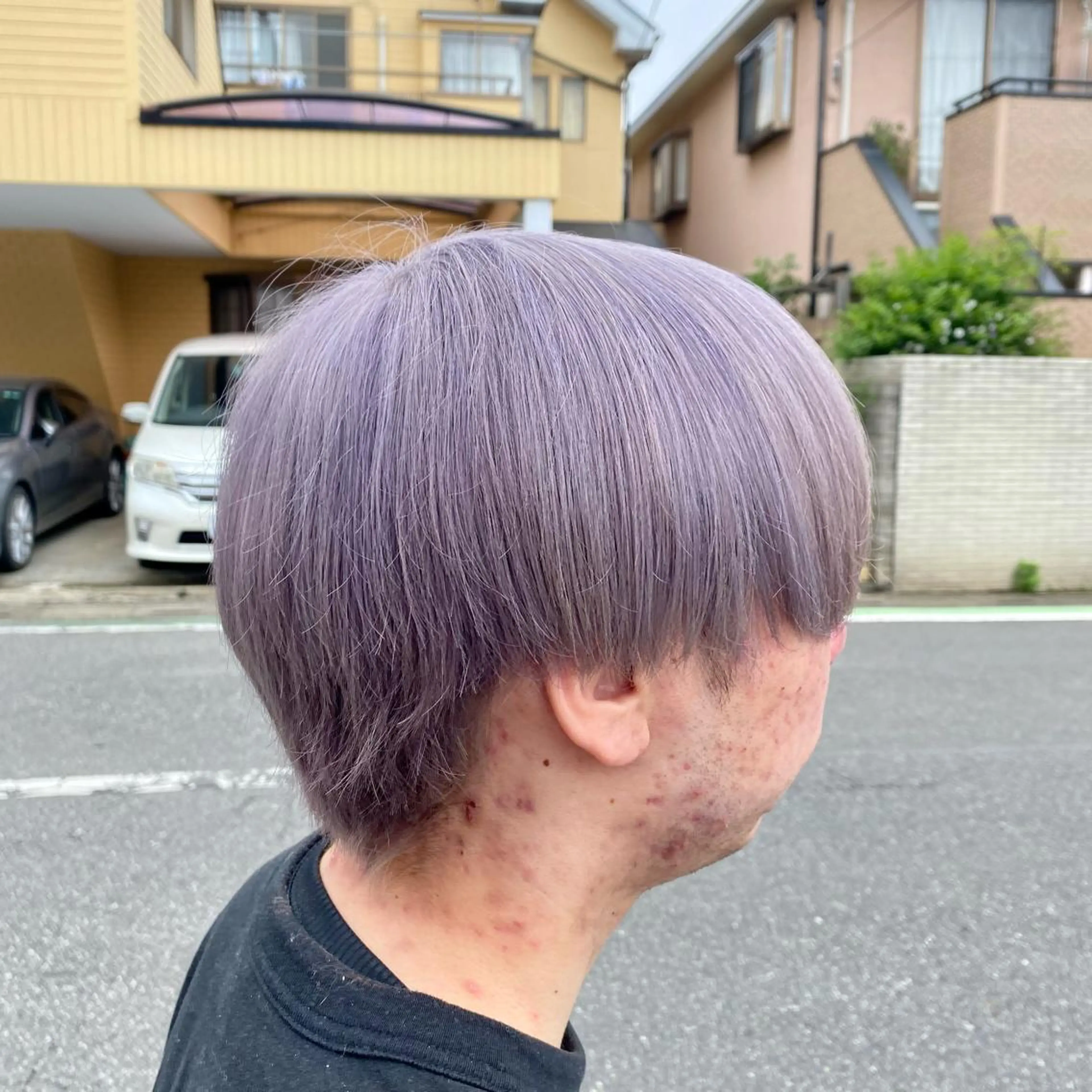 カラー メンズ メンズハイトーン ハイトーンカラー GARTE所属・ゲンキ/ボブ /レイヤーカットのヘアスタイル