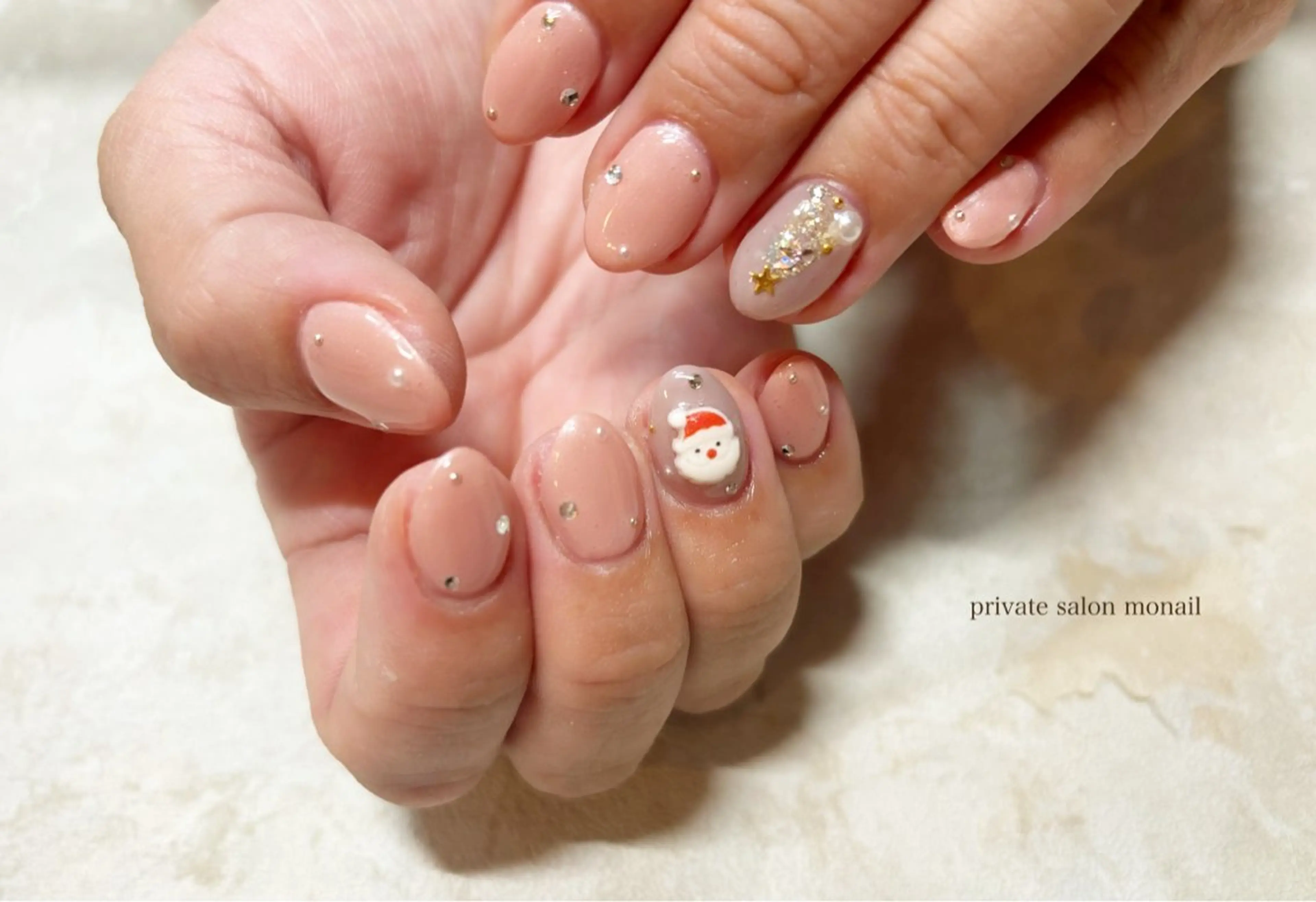 ネイル ストーンネイル ハンドネイル private  nail monail所属・nail salon monailのネイルデザイン