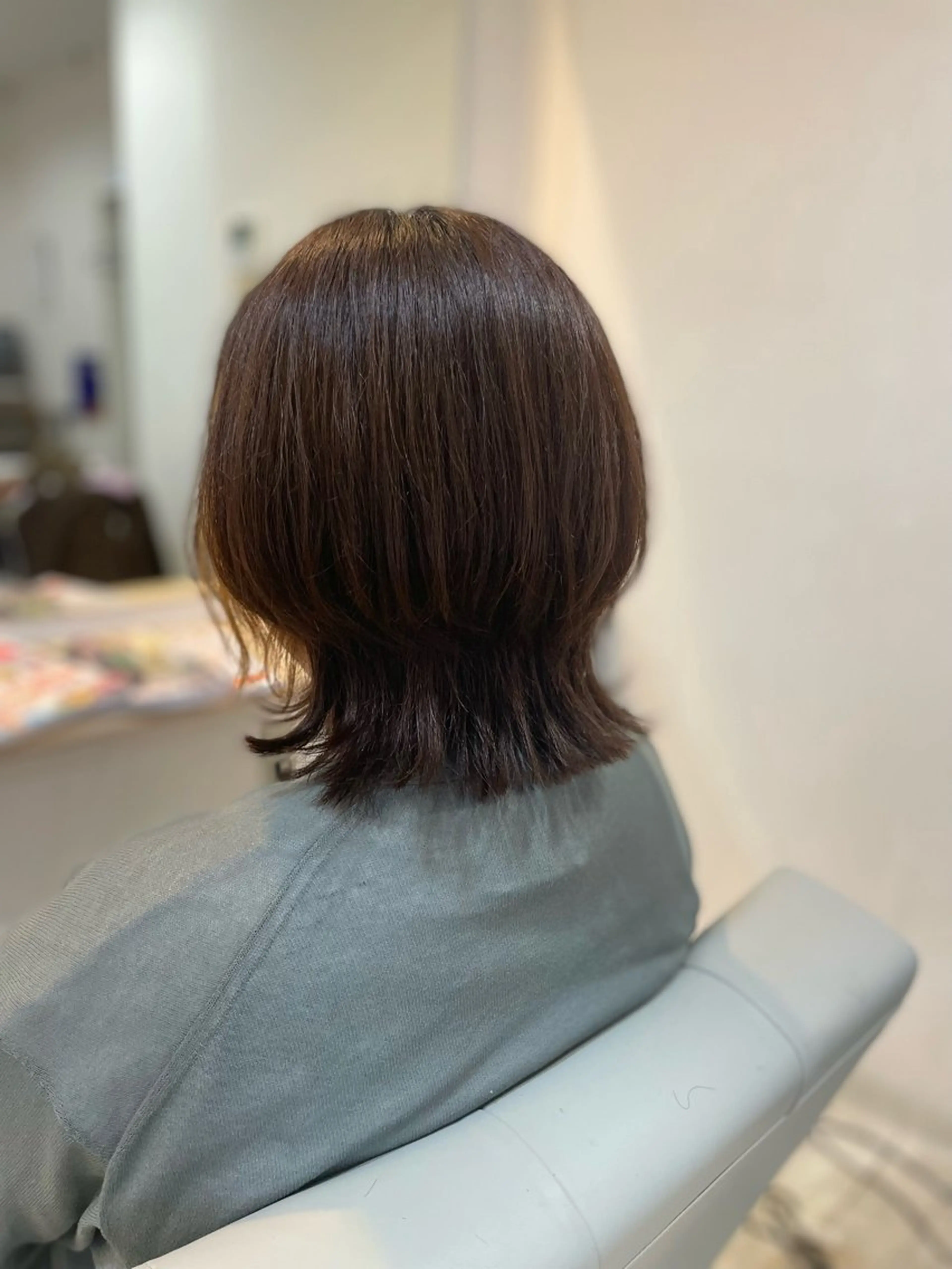 ミディアム ボブレイヤー ミディアムレイヤー ボブ 顔周りカット レイヤーカット siipi hair旧カラペア神峰店所属・中野 たかこのヘアスタイル