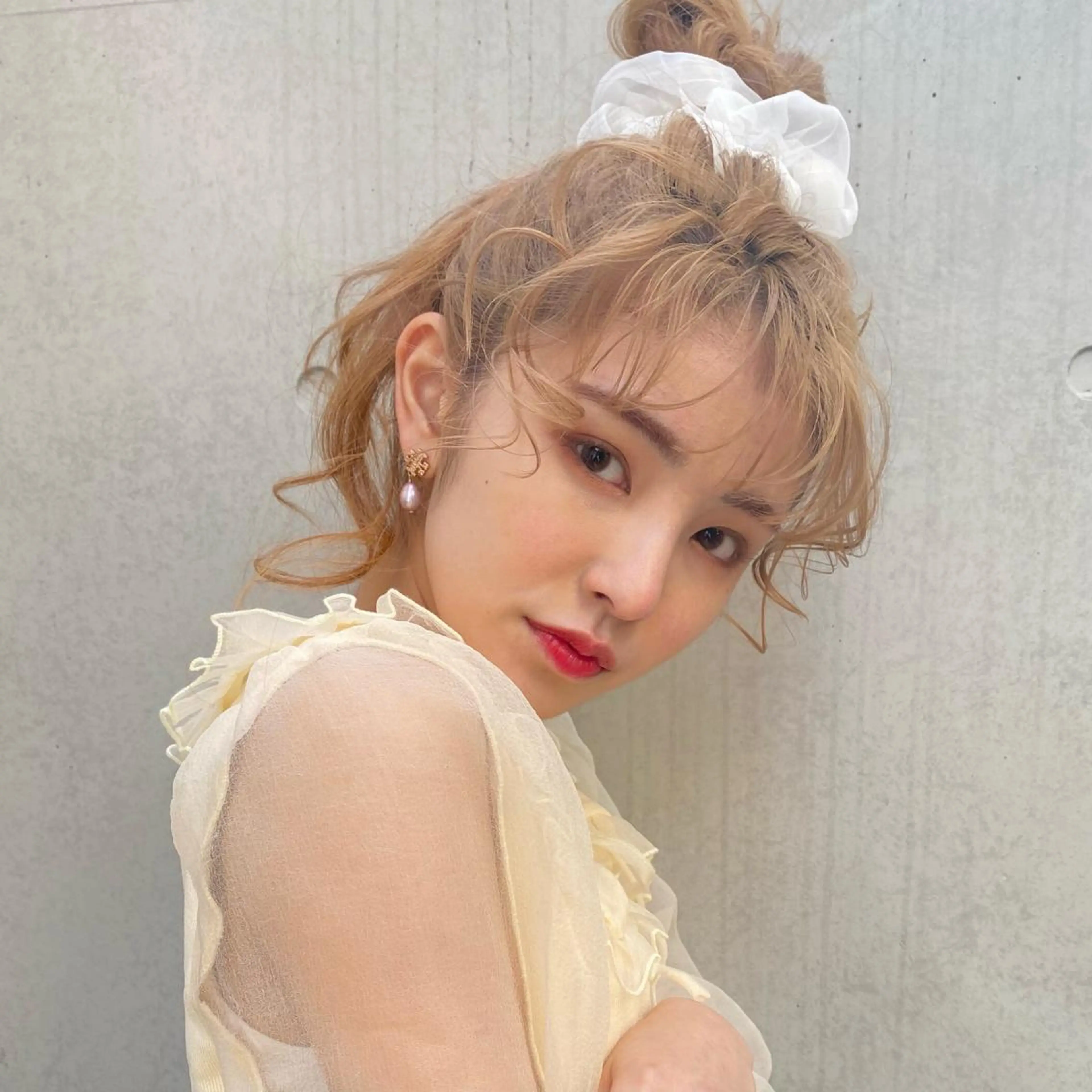 ロング カラー ヘアアレンジ ブリーチなしカラー レイヤーカットのヘアスタイル