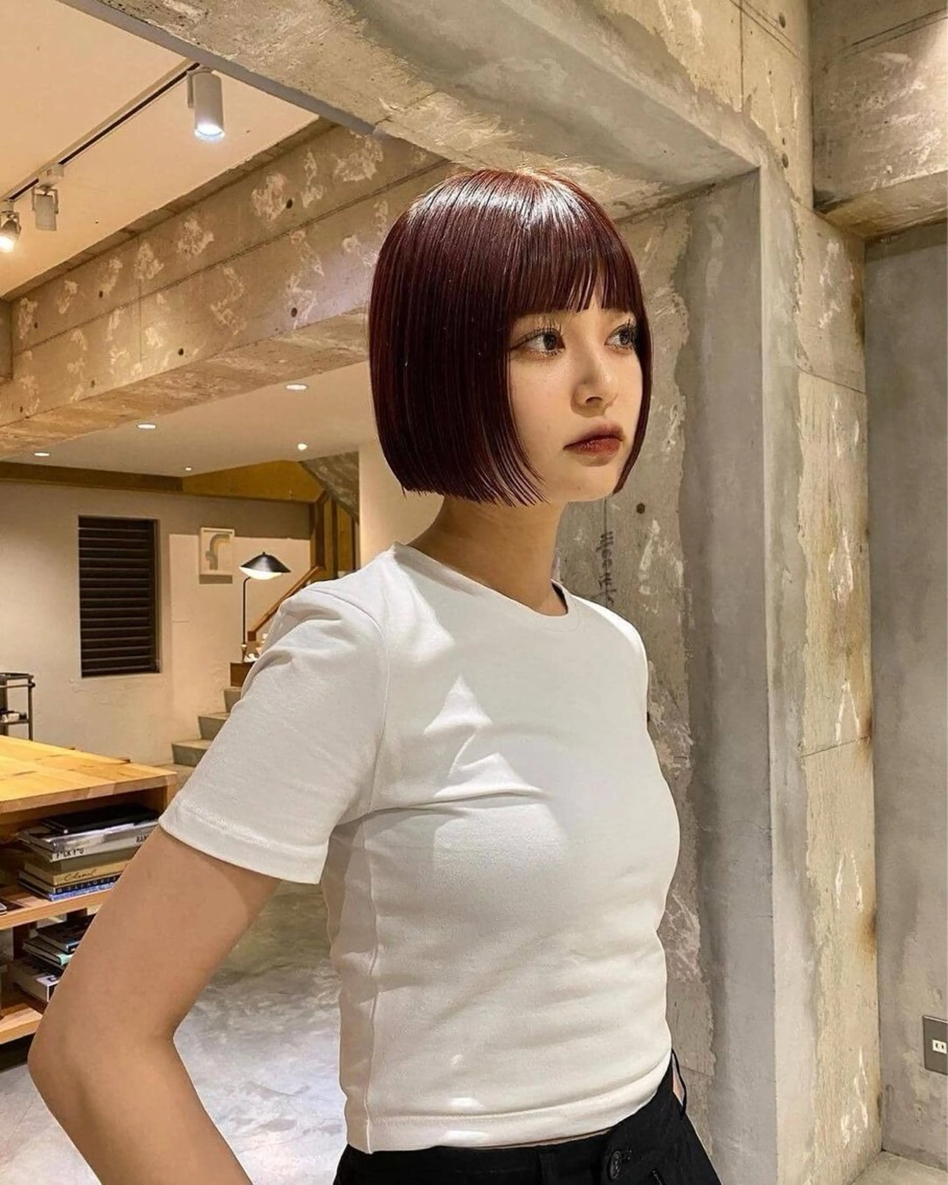 ショート カラー カット ヘアカラー トリートメント FILMS haru 暖色カラーのヘアスタイル