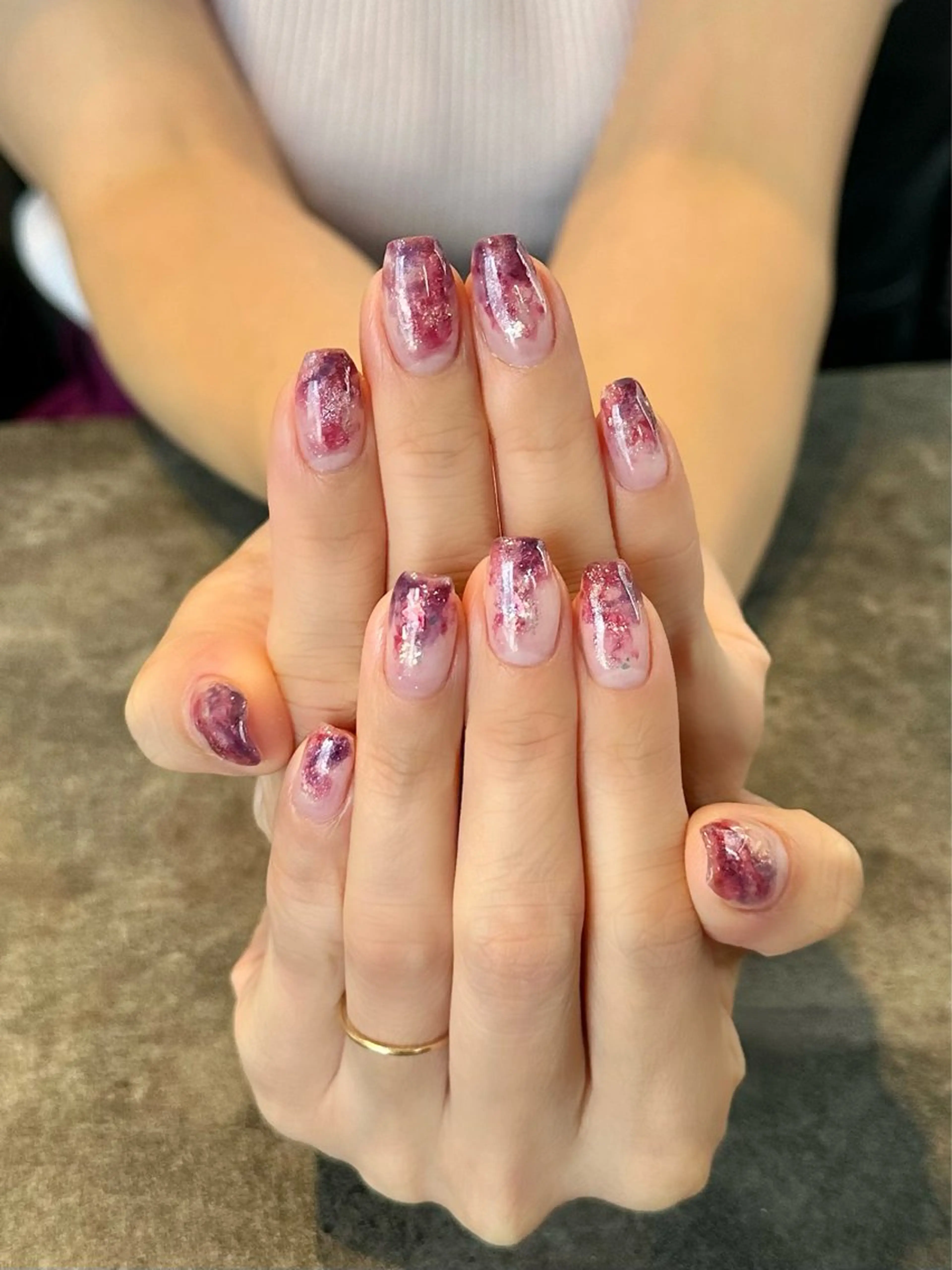 ネイル フラワーネイル 大理石ネイル(マーブル) ニュアンスネイル シンプルネイル 夏ネイル nail salon amanoのネイルデザイン