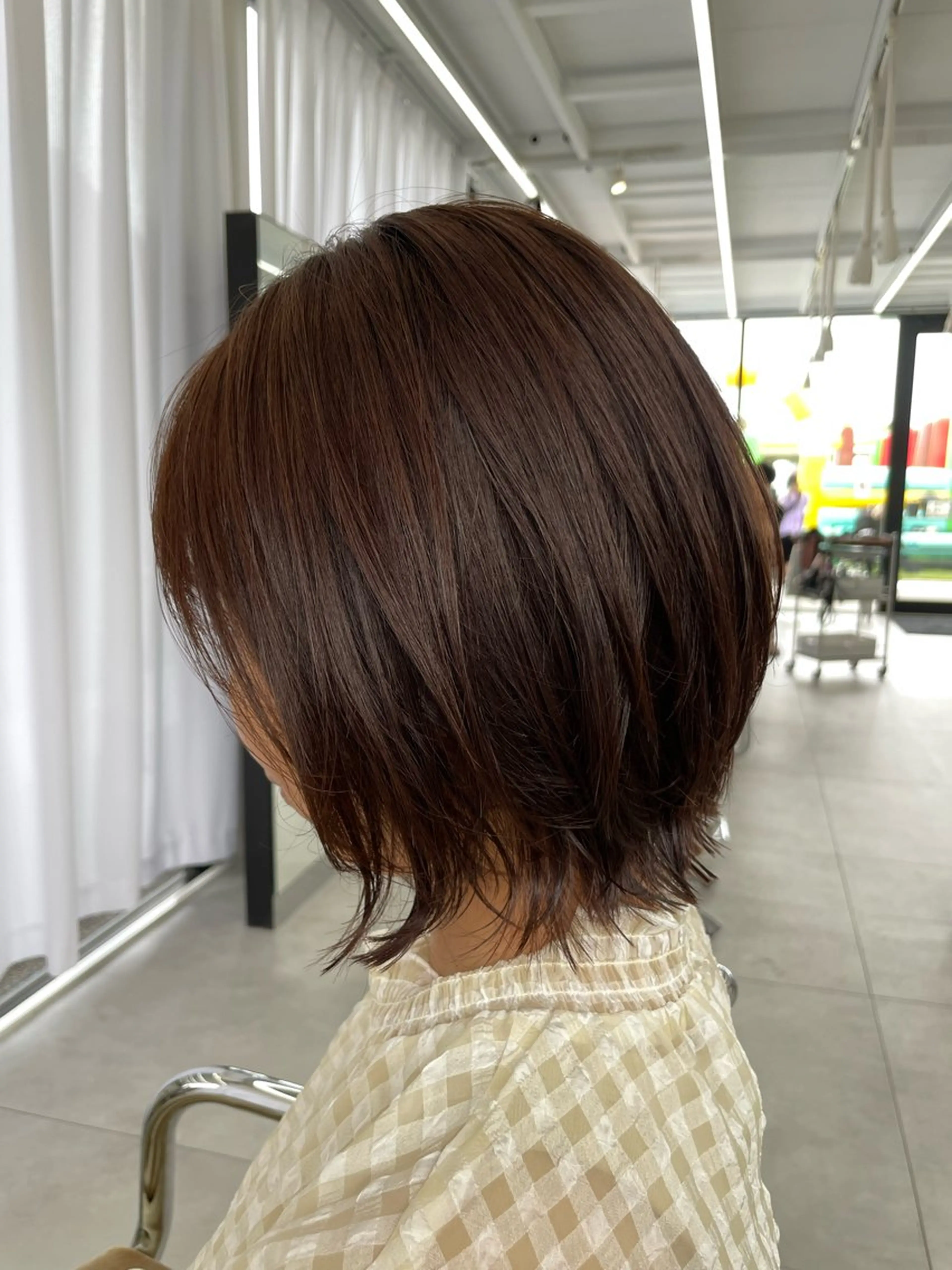 ショート カラー ボブ レイヤーカット megu/ベージュ /暖色カラーのヘアスタイル