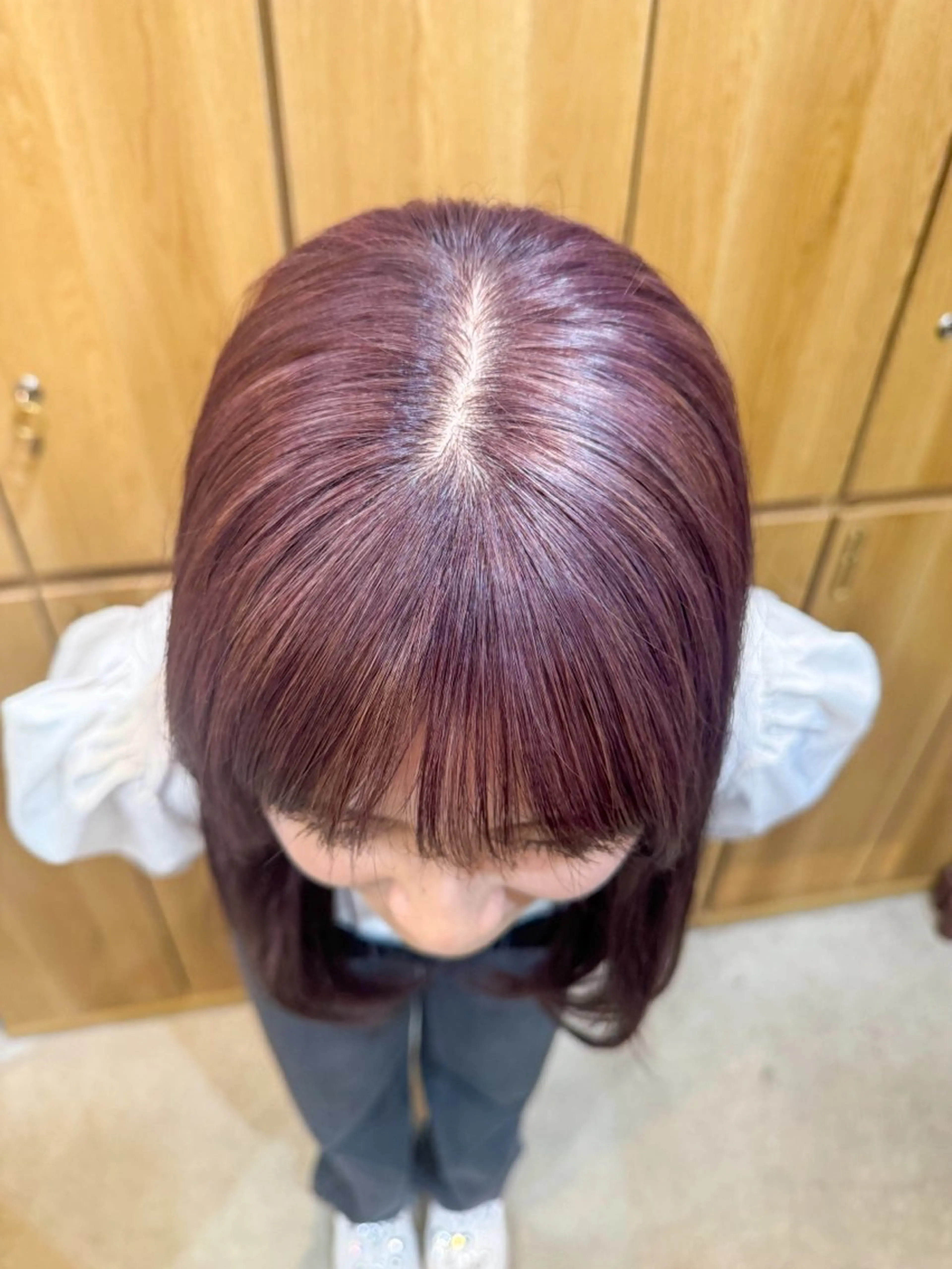 ミディアム カラー ベージュカラー ブリーチ ボルドーカラー ケアブリーチ ケアカラー ヘアカラー 🍒暖色/ダブルカラ ー　sakura🌸のヘアスタイル