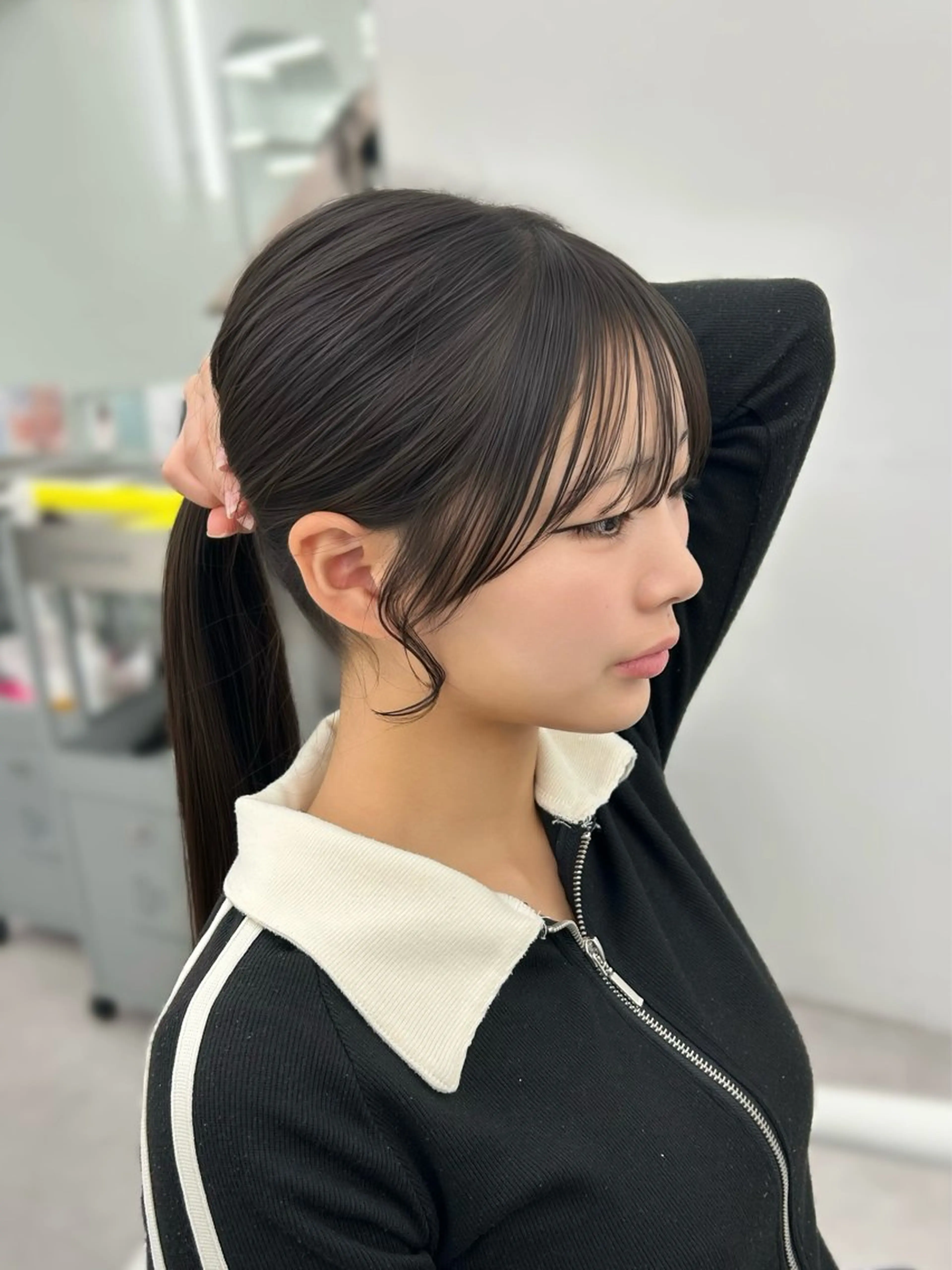 ロング レイヤーカット 小顔カット カット 加藤 優里のヘアスタイル