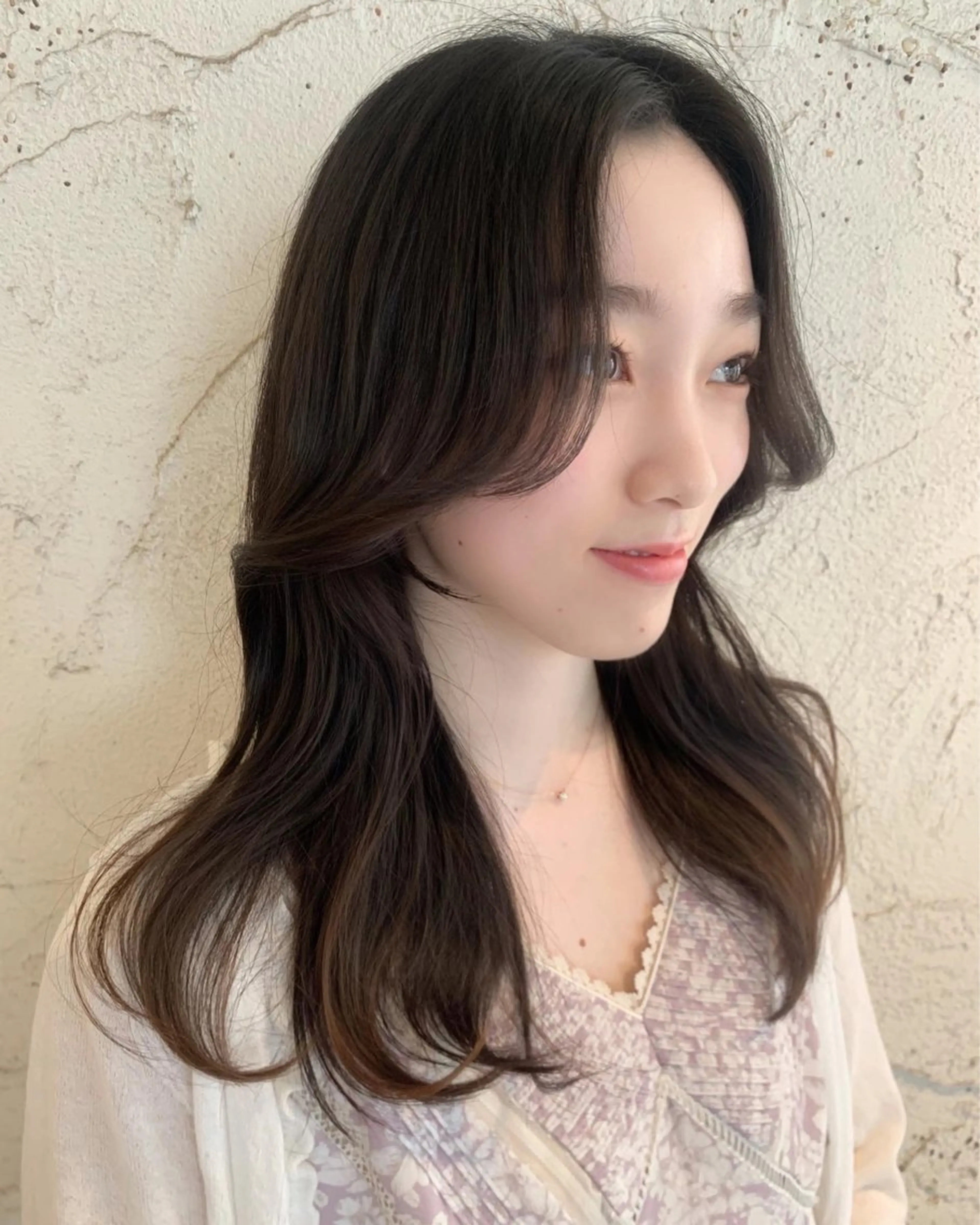 セミロング カラー 顔周りカット 韓国ヘア特化🇰🇷 心斎橋【ユリカ】のヘアスタイル