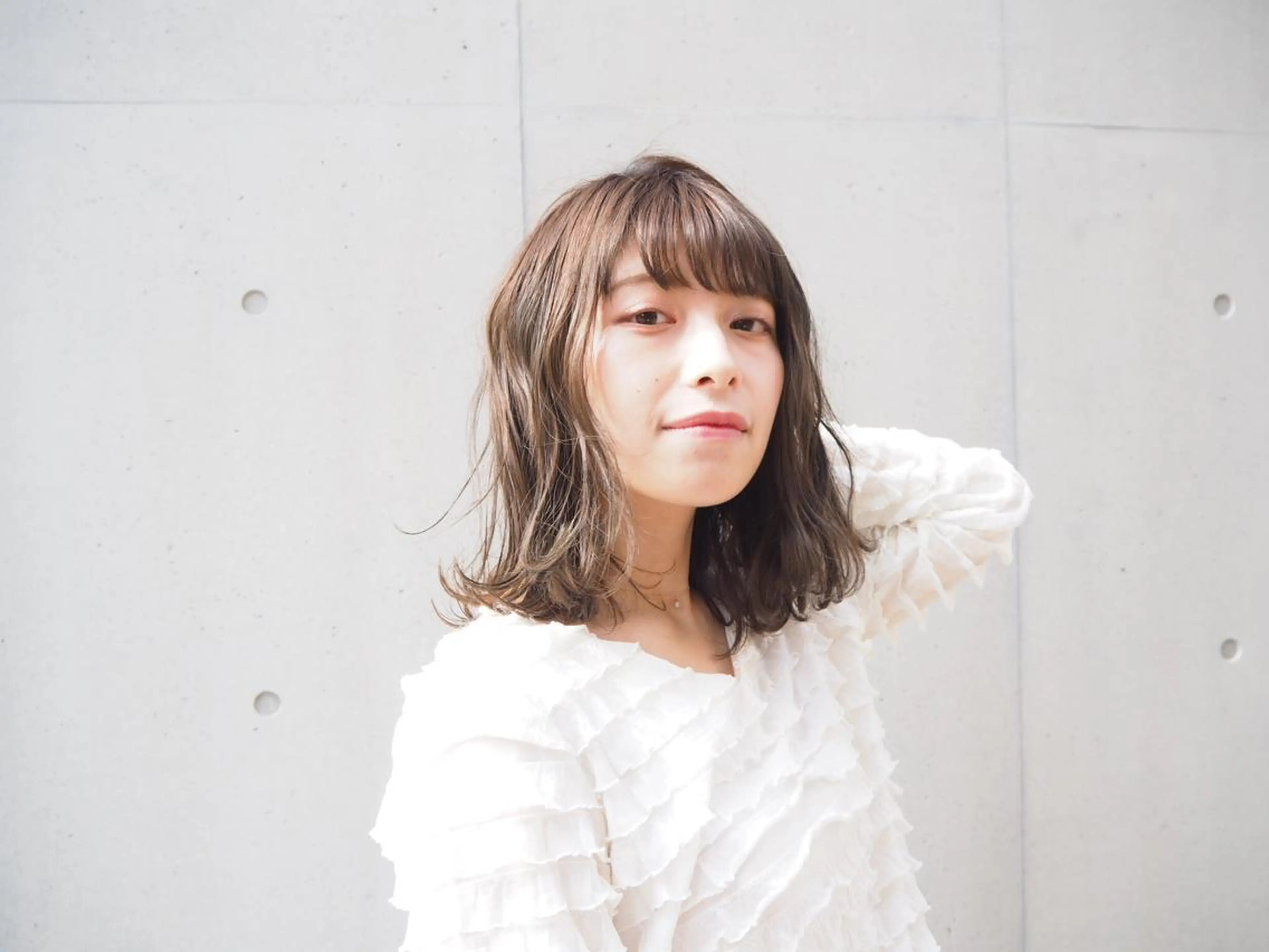 ミディアム 岡山 亮介のヘアスタイル