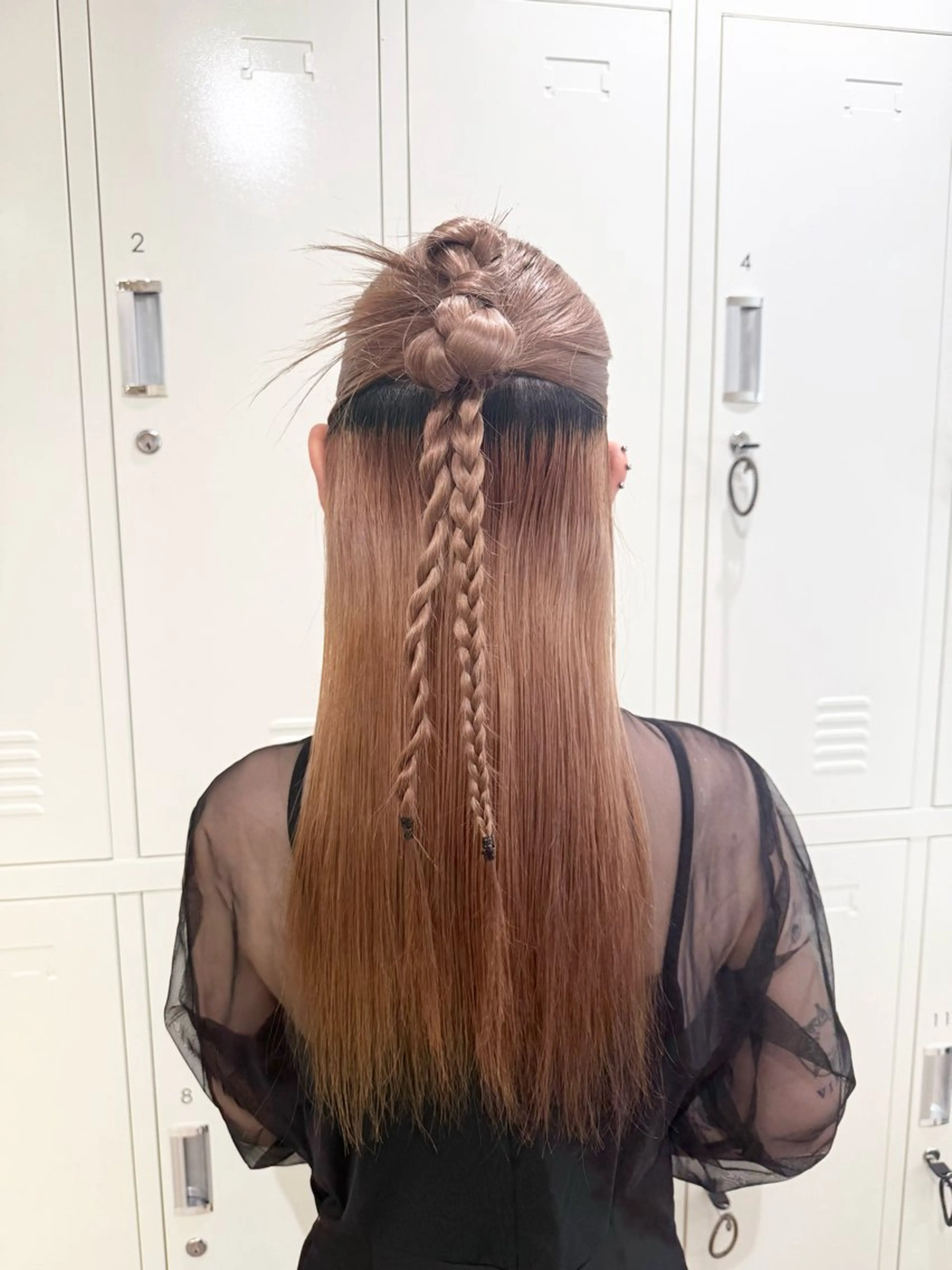 ロング ヘアセット アレンジ🎀暗髪🥣 FACE。らんのヘアスタイル