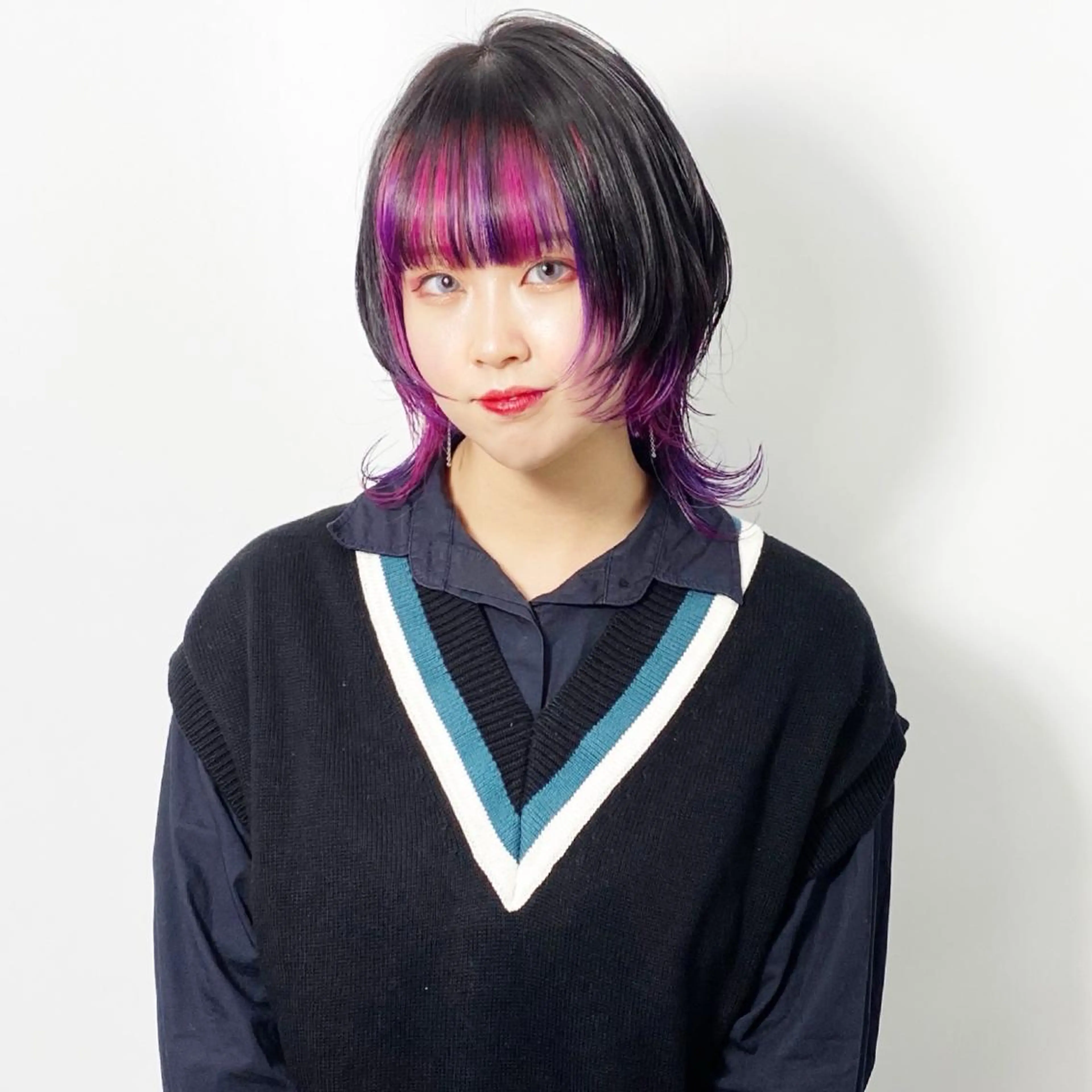 ショート カラー ミストバング  フェイスフレーミング インナーカラー ユニコーンカラー レイヤーカット カット ヘアカラー トリートメント 大橋 拓巳のヘアスタイル