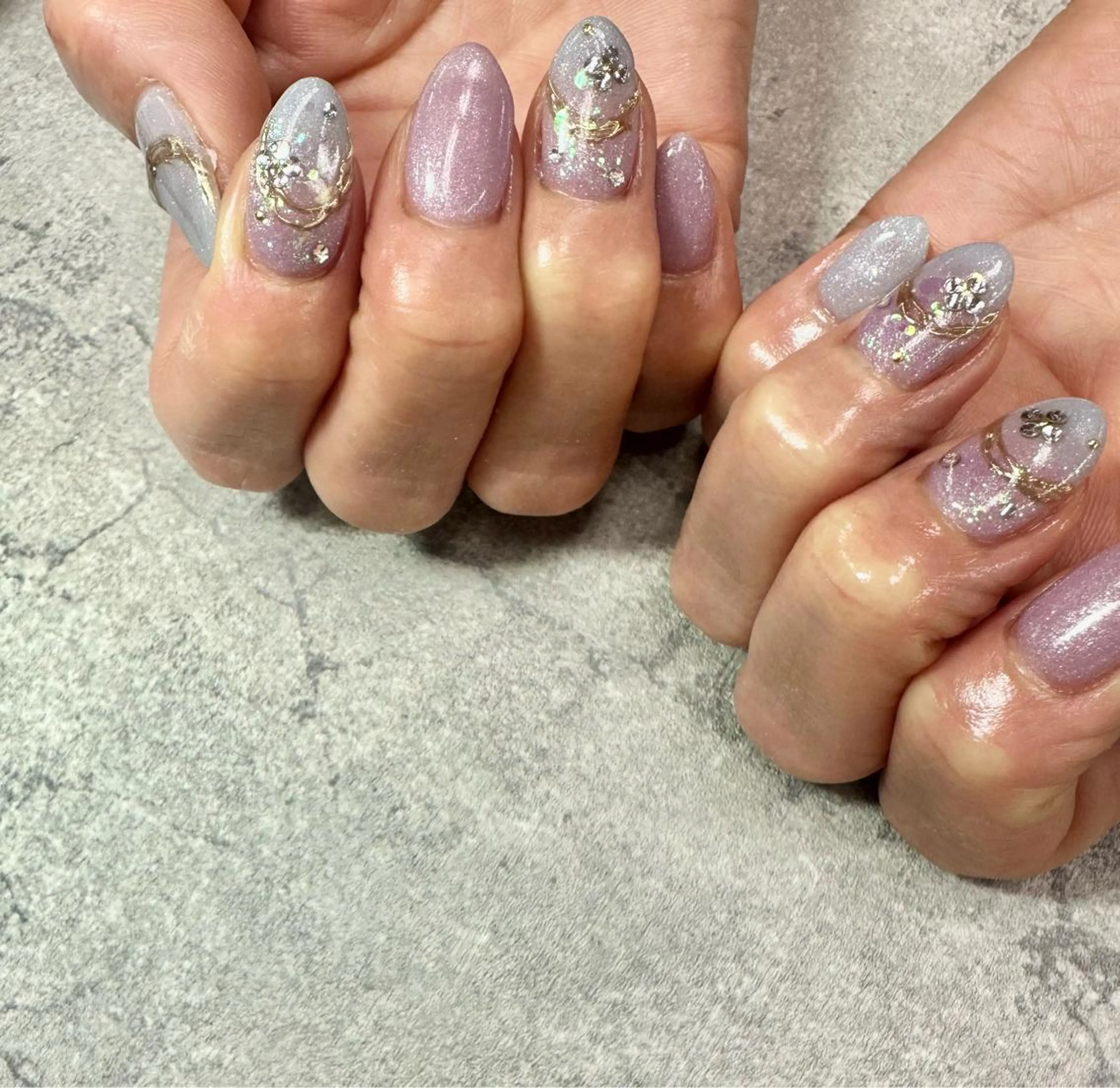 ネイル フットネイル フレンチネイル ジェルネイル ガラスフレンチ グラデーション 高多 瑠美のネイルデザイン