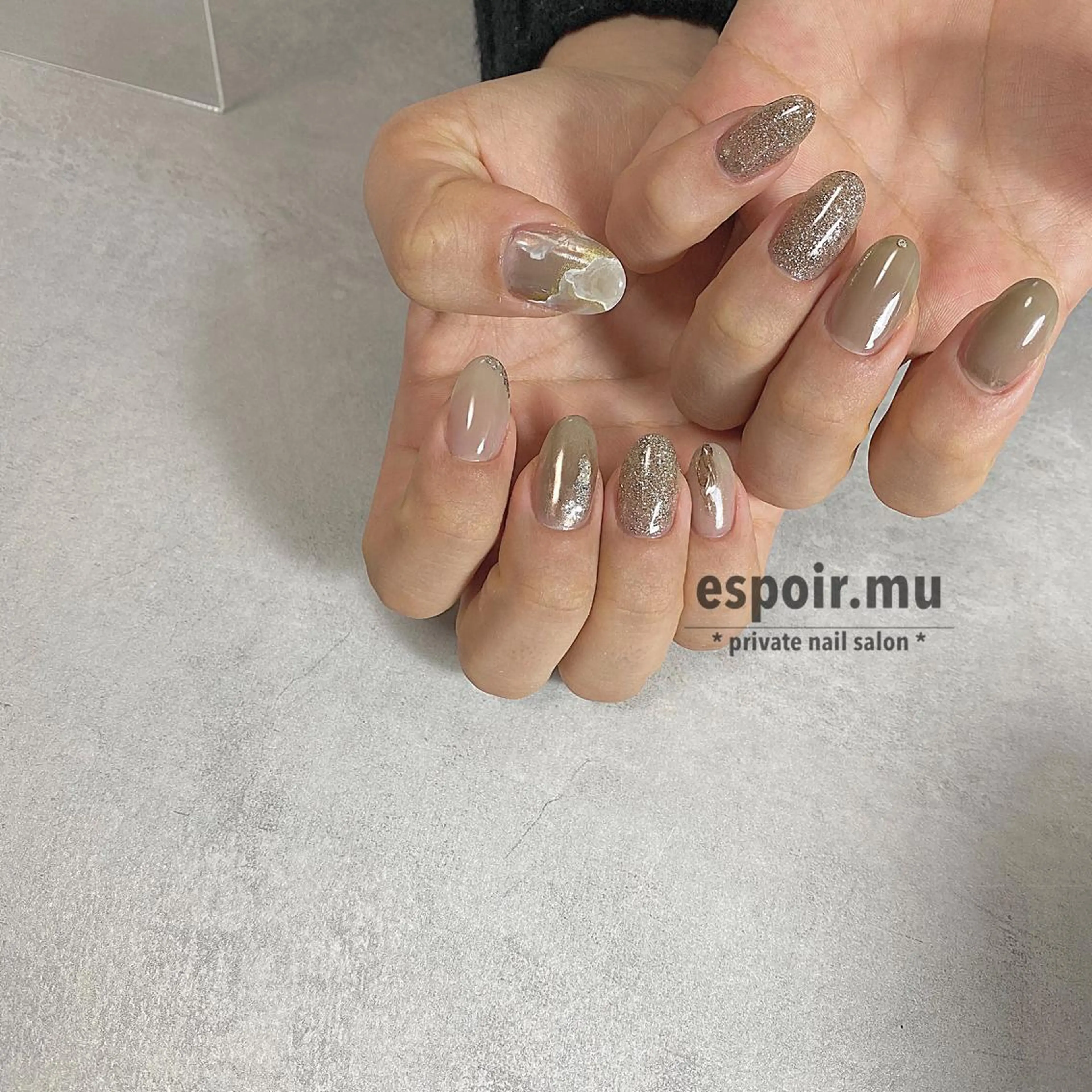 セミロング ネイル espoir. muのネイルデザイン