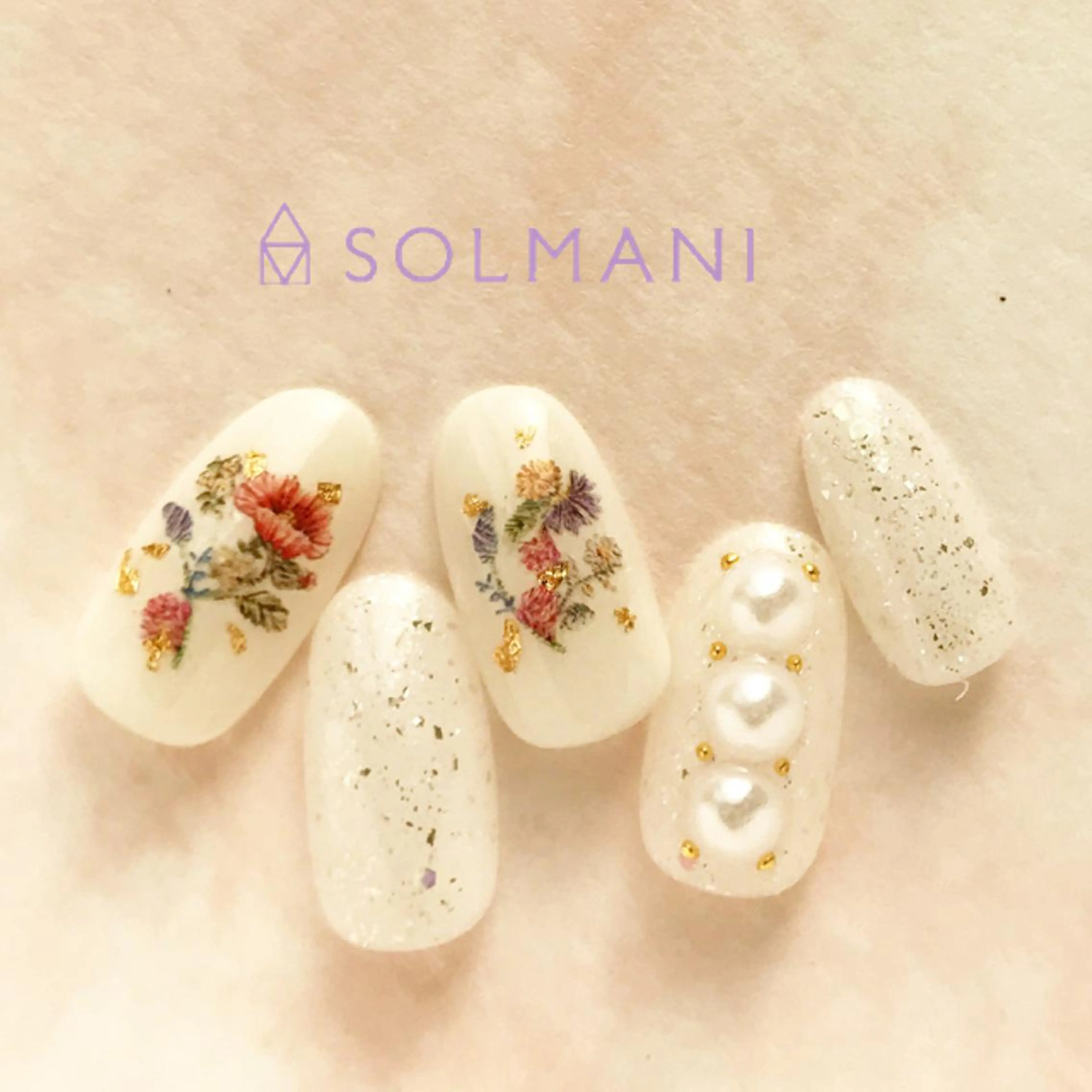 ネイル 成人式 長さ出し SOLMANI 予約担当のネイルデザイン