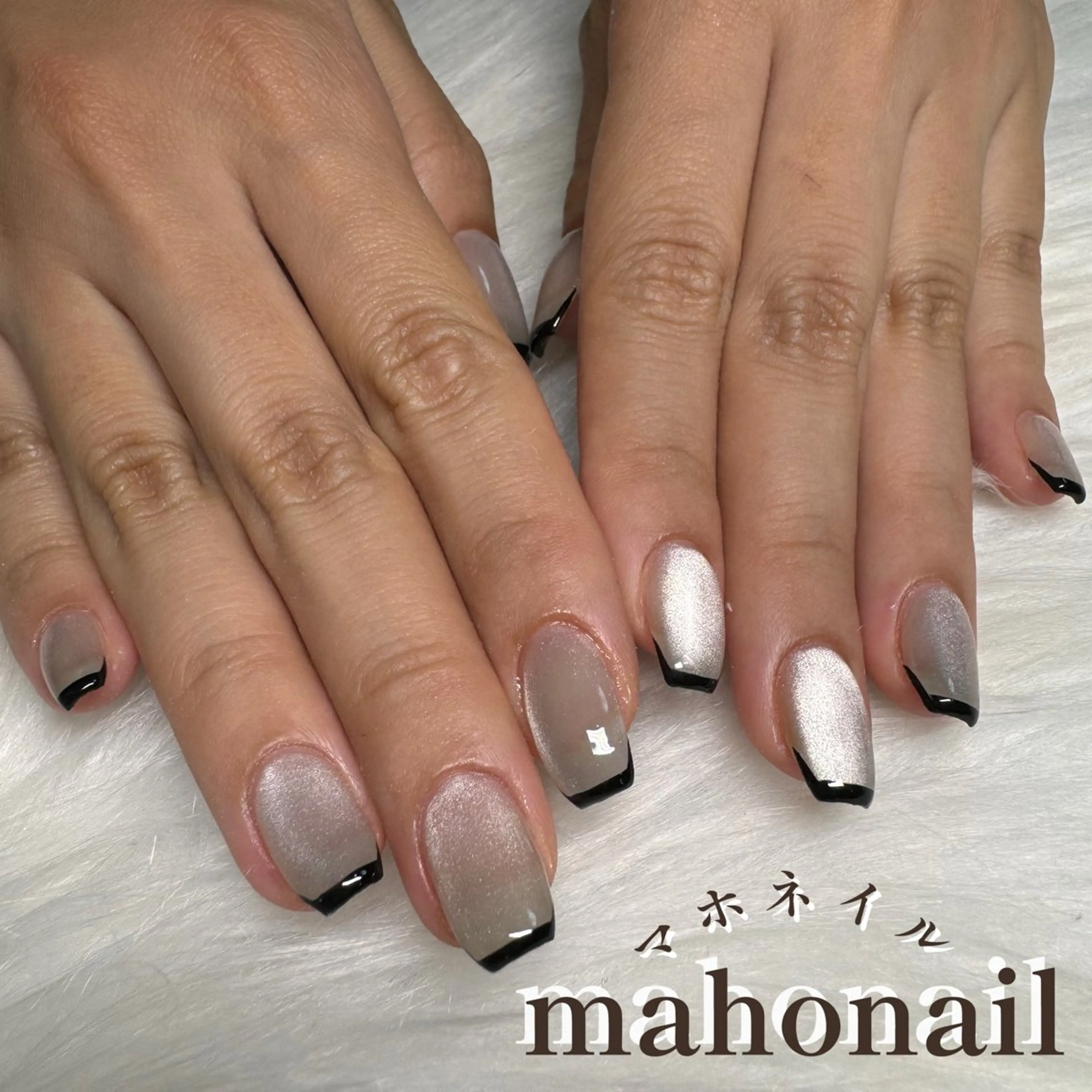 ネイル アートネイル フレンチネイル マグネットネイル ワンカラーネイル maho nail マホネイルのネイルデザイン