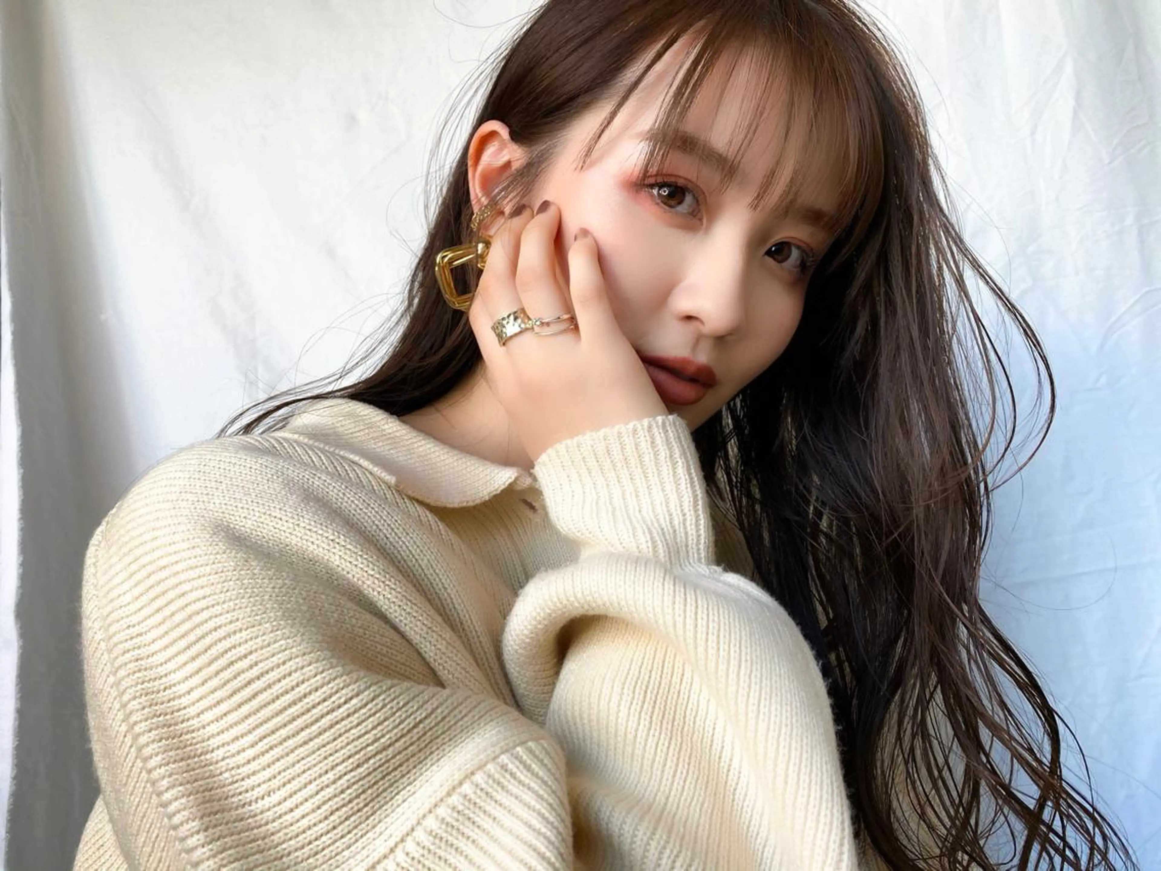 ロング カラー ブラウンカラー ダークブラウン 上川 美幸のヘアスタイル