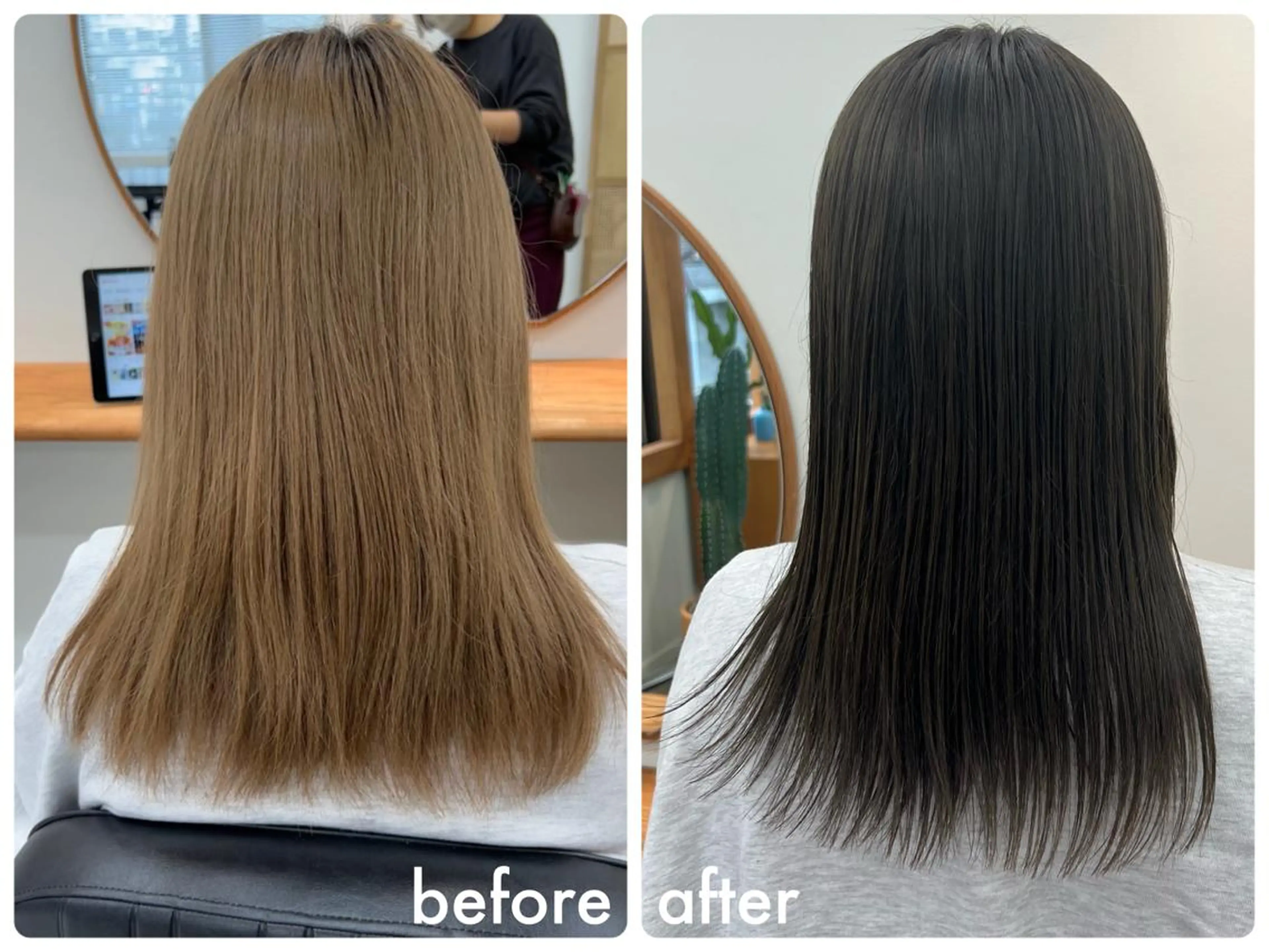 ロング カラー ブリーチ ブリーチなしカラー オリーブカラー トリートメント ☑️aiko【艶 カラー・ショート募】のヘアスタイル
