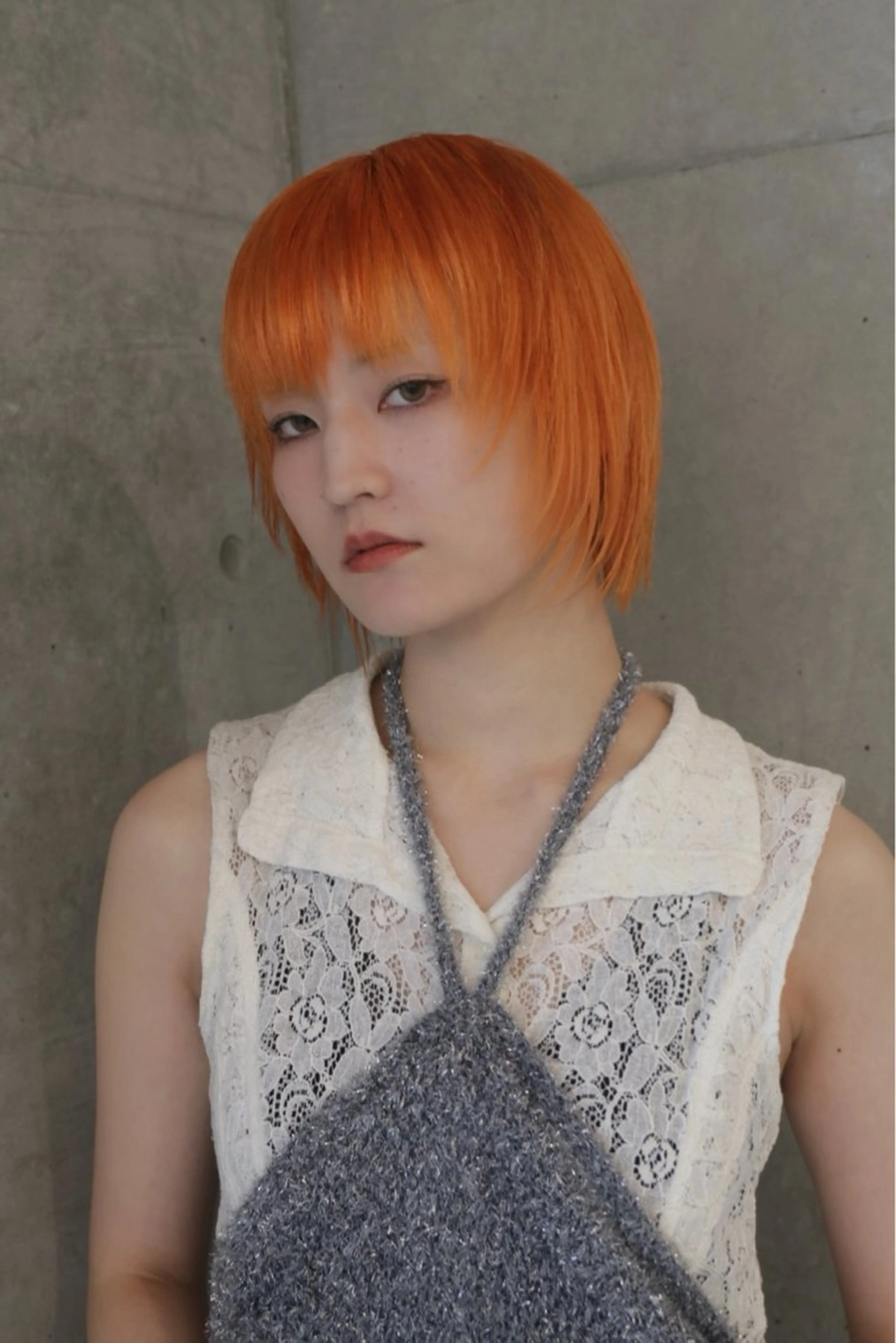 ショート カラー オレンジ ハッシュカットとハイ トーン/HIROKIのヘアスタイル