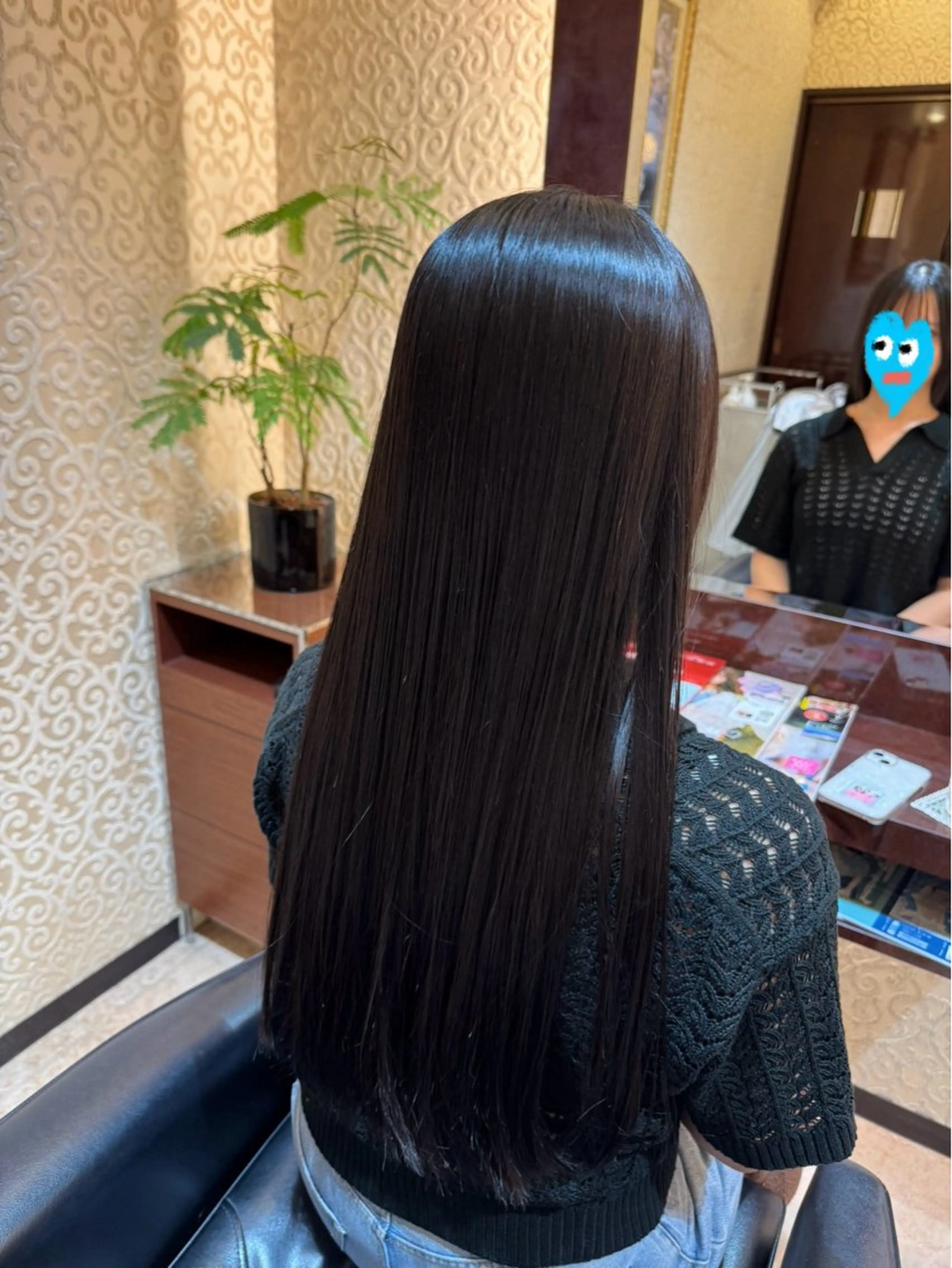ロング 縮毛矯正 郷右近 すずのヘアスタイル