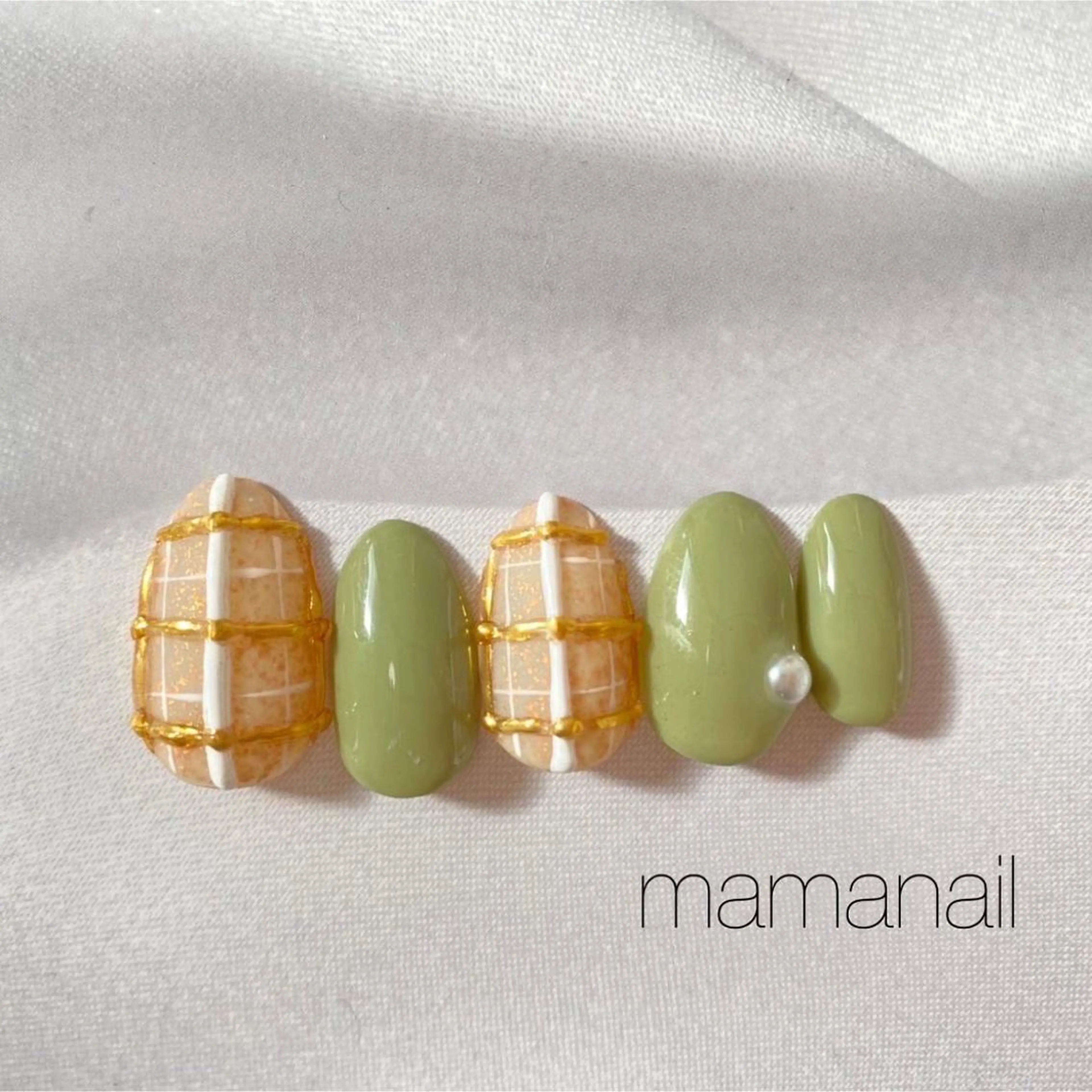 ネイル アートネイル ブルー ジェルネイル ネイルサロン mama nailのネイルデザイン