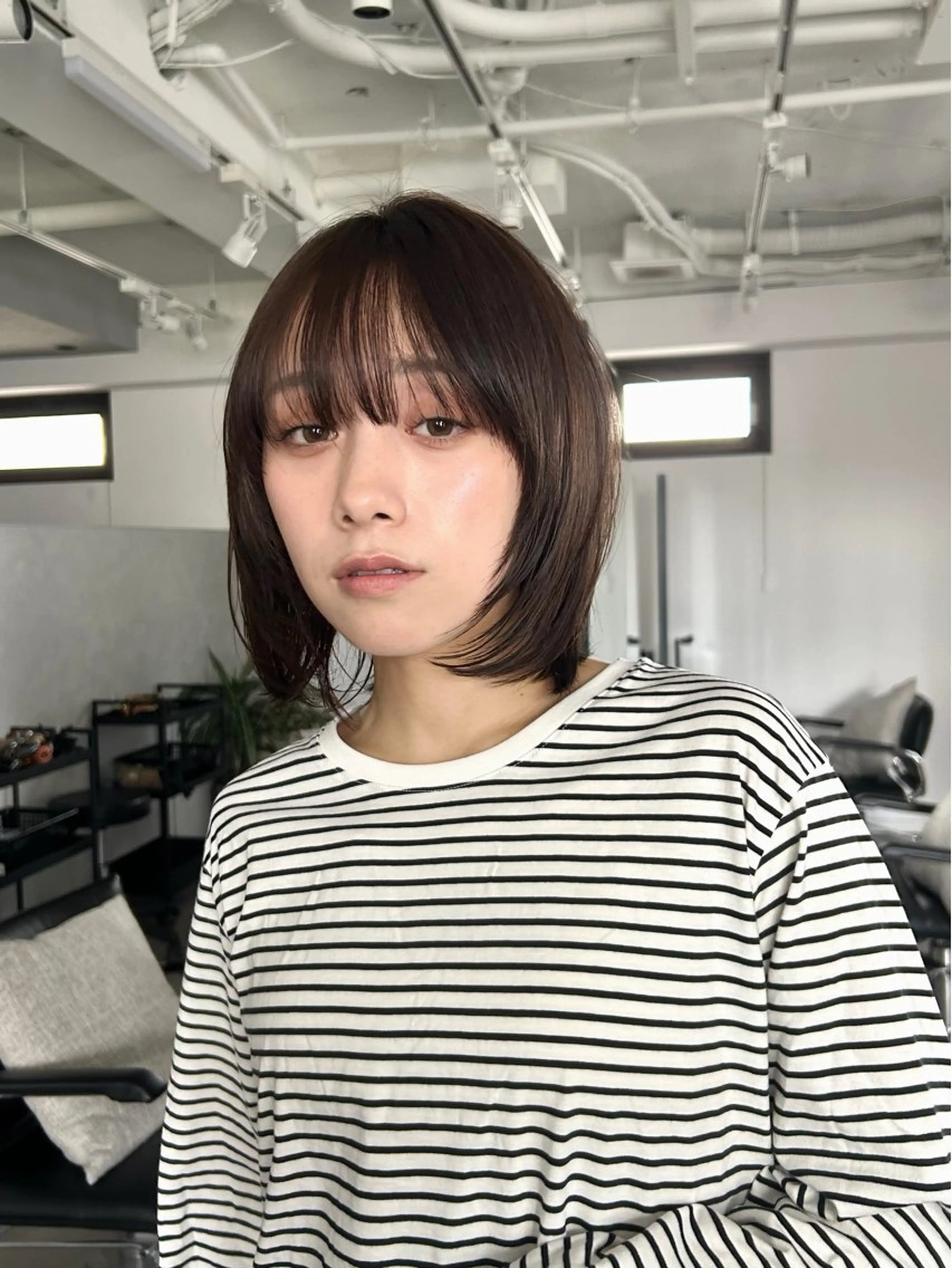 ミディアム カラー 透明感カラー レイヤーカット 小顔カット カット ヘアカラー 結べるくびれボブ/透 明感カラーtaigaのヘアスタイル