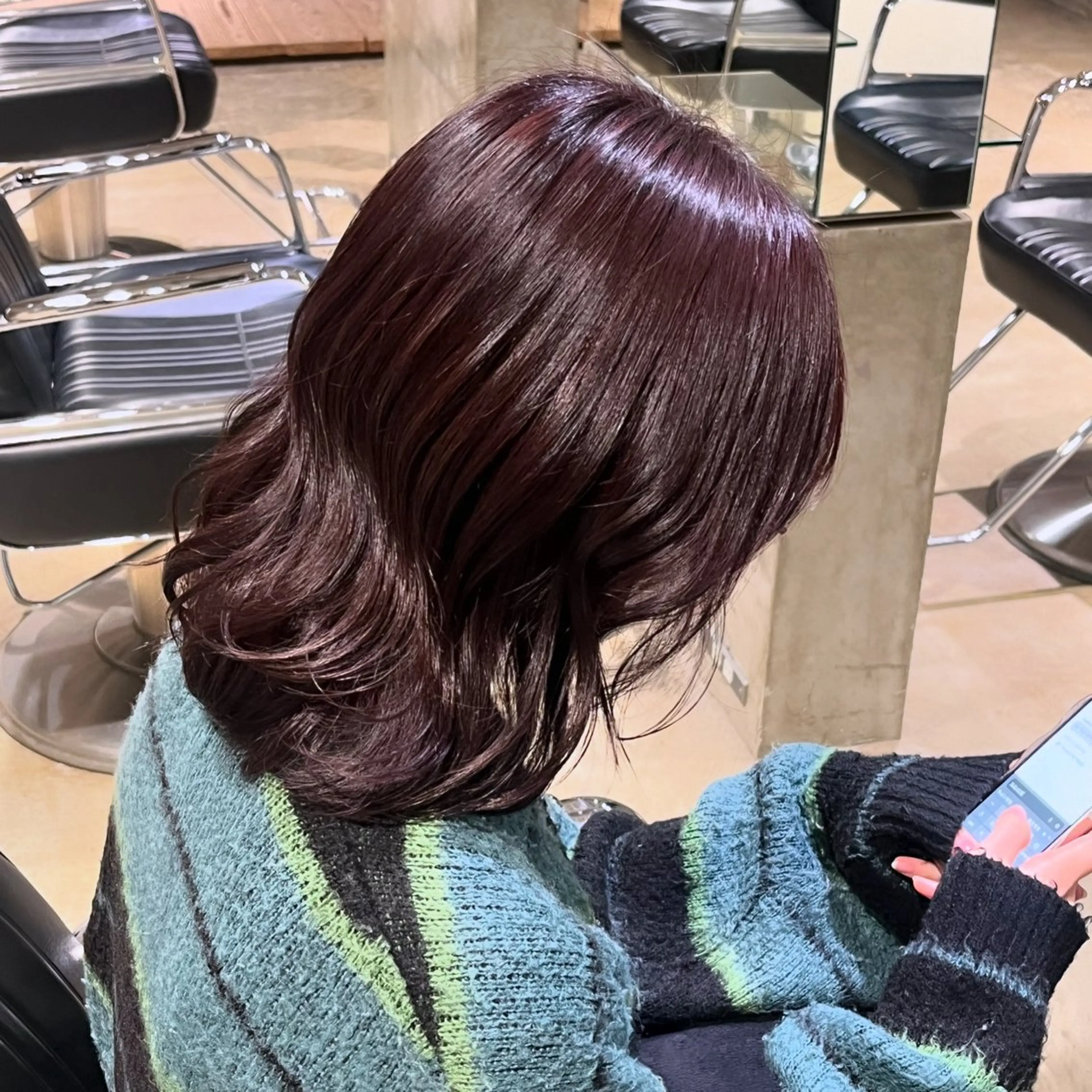 ミディアム カラー ヘアカラー 長野 美沙のヘアスタイル