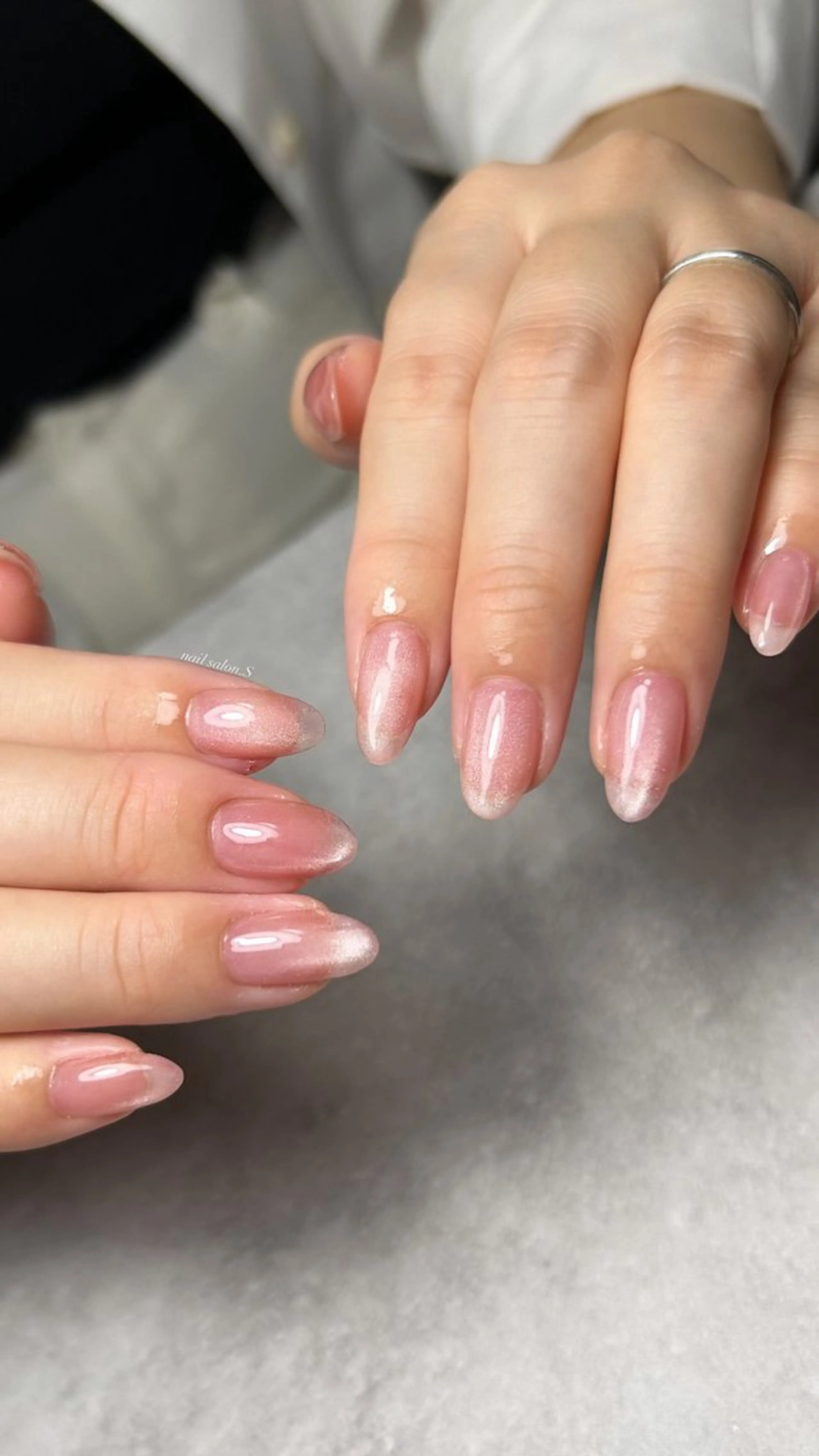 ネイル 長さ出し マグネットネイル マグネットワンカラー ワンカラーネイル シンプルネイル ハンドネイル 関山 志乃のネイルデザイン