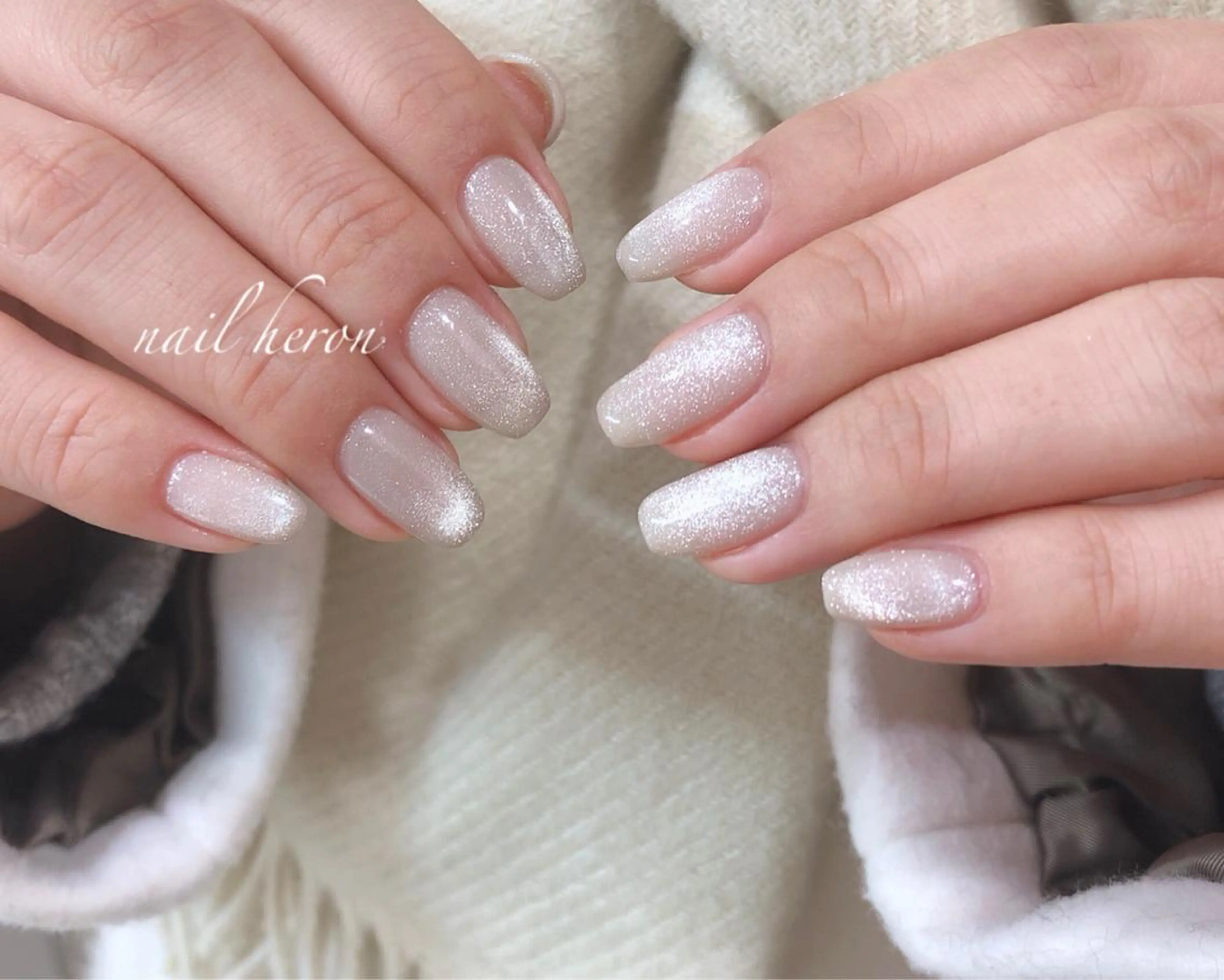 ネイル マグネットネイル ホワイト ハンドネイル nail heron所属・saki_ nail heronのその他イメージ