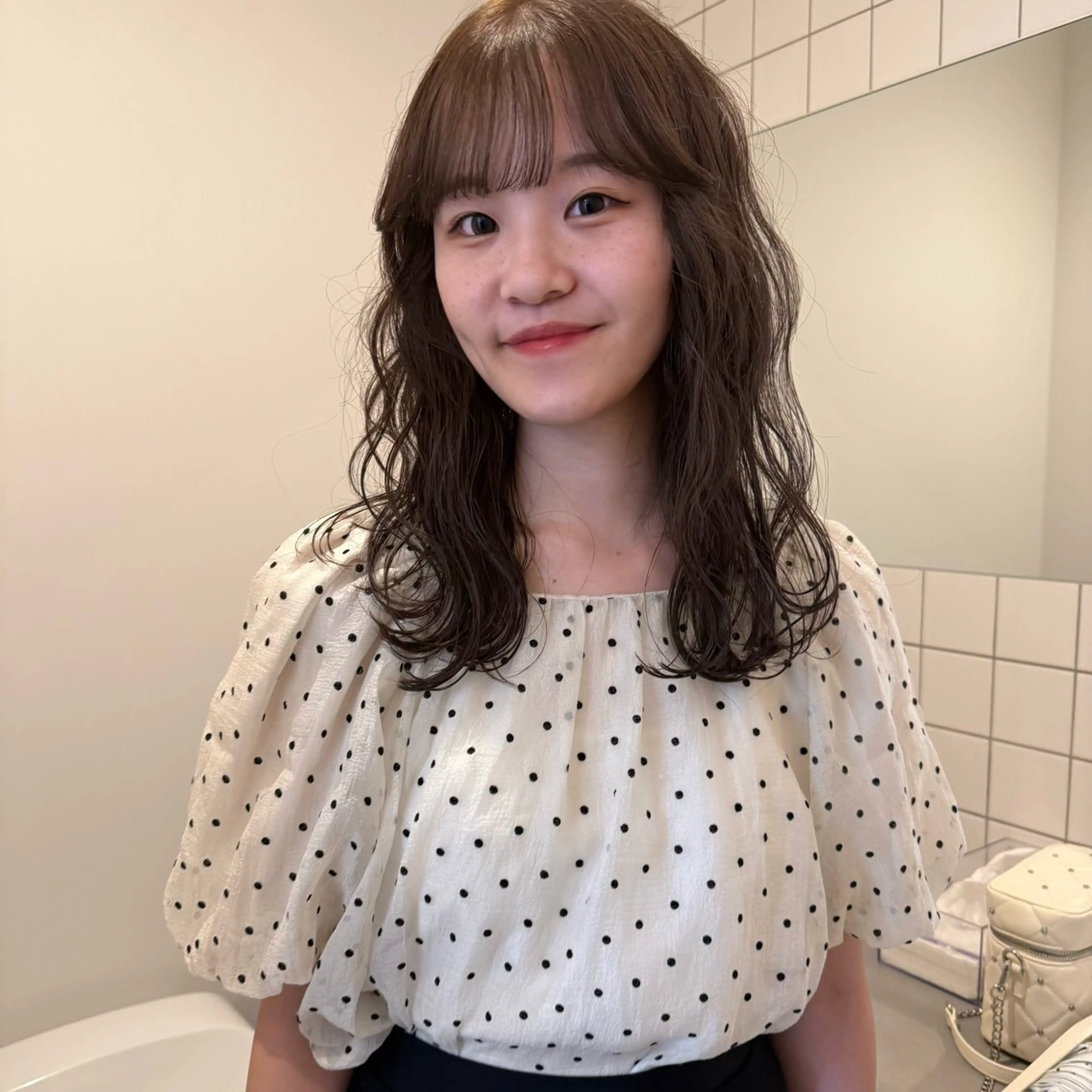 ミディアム アッシュ アッシュブラウン カット ヘアカラー 舟橋耀/ブリーチカラ ー/レイヤーカットのヘアスタイル