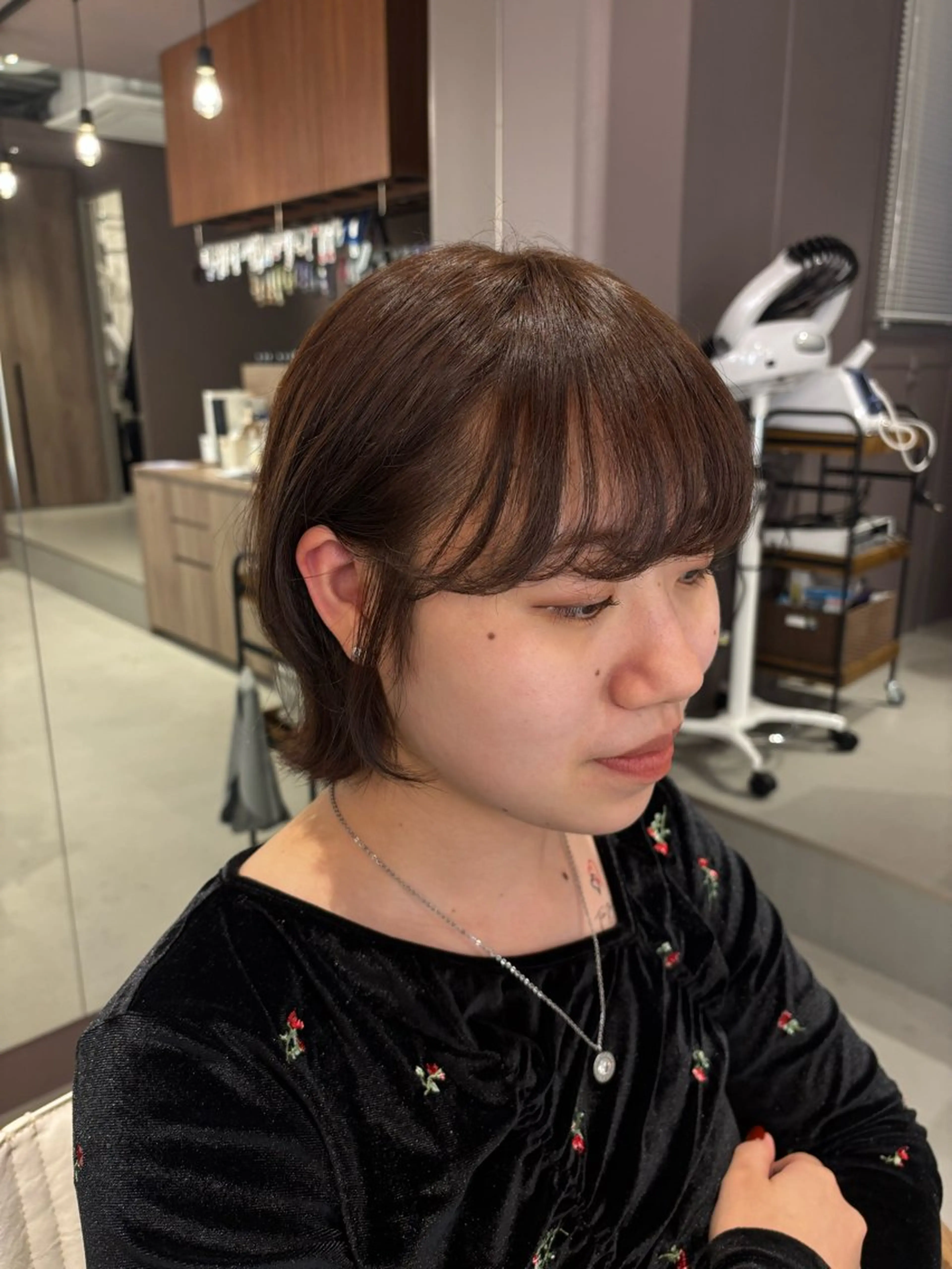 ミディアム カラー カット ヘアカラー レイヤーカット/ボブ /nene🍥⋆*のヘアスタイル